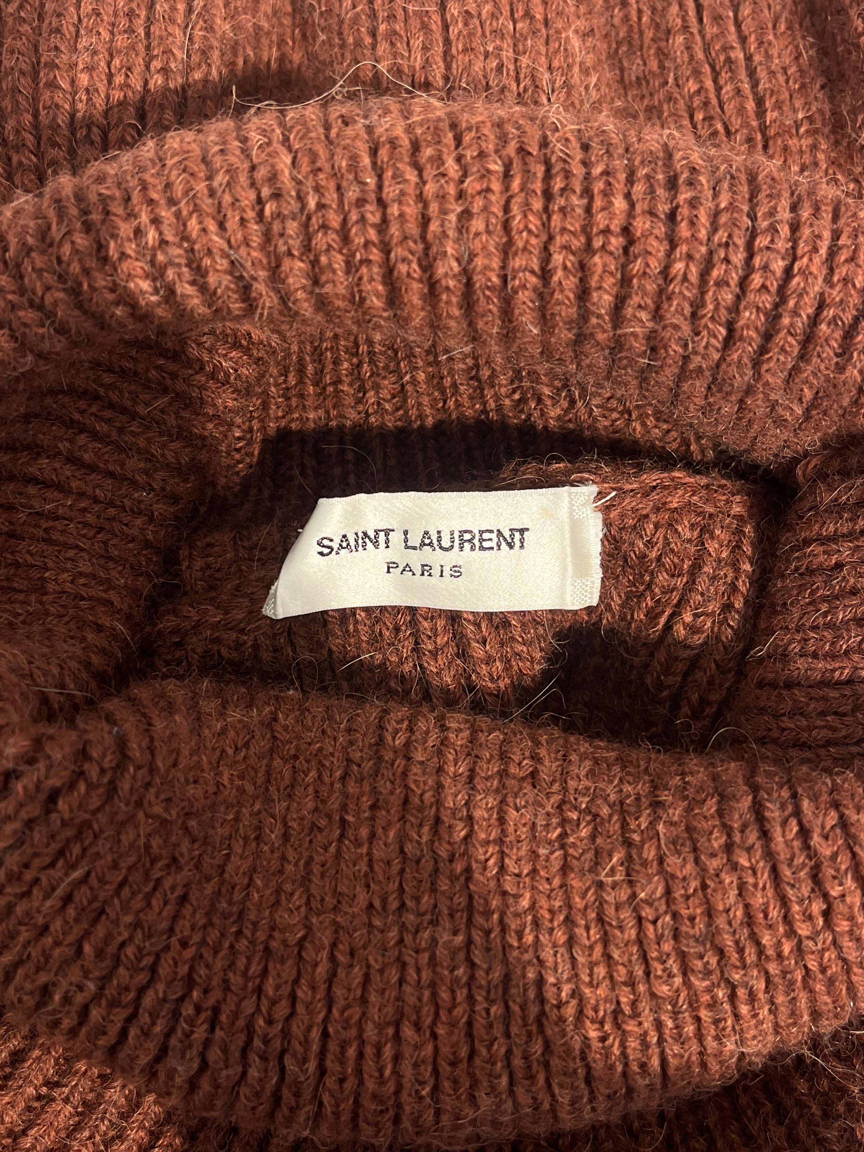 SAINT LAURENT/Sweater/XS/Alpaca/ORN/Turtle Neck/OVERSIZE-CROPPED-50% WOOL view 3
