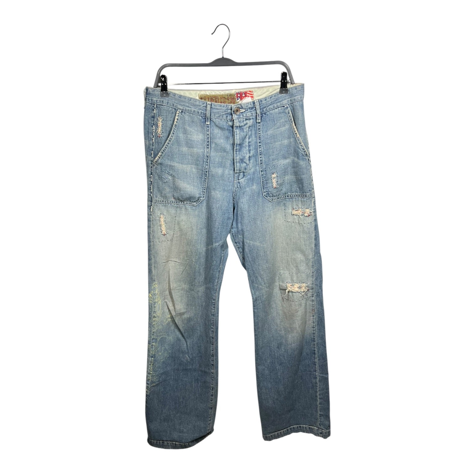THE GREAT CHINA WALL/Straight Pants/32/Denim/BLU/CHORE POCKETS view 1