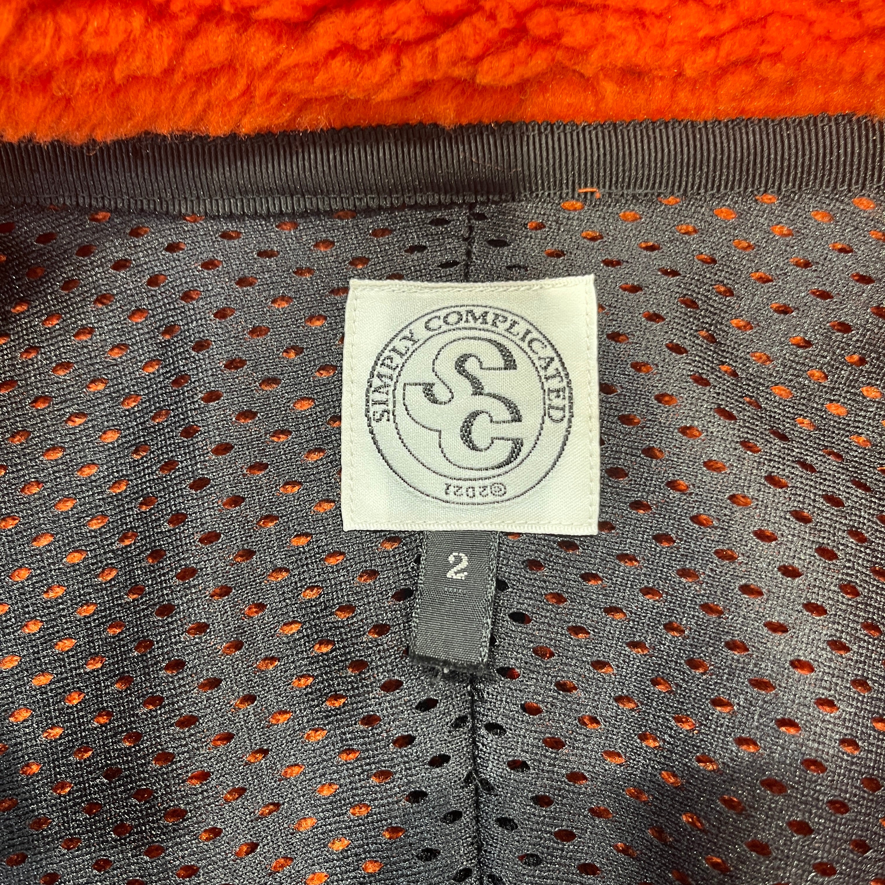 SIMPLY COMPLICATED/Fleece Jkt/2/Cotton/ORN/NET INNER LINING SILVER BUTTON view 3
