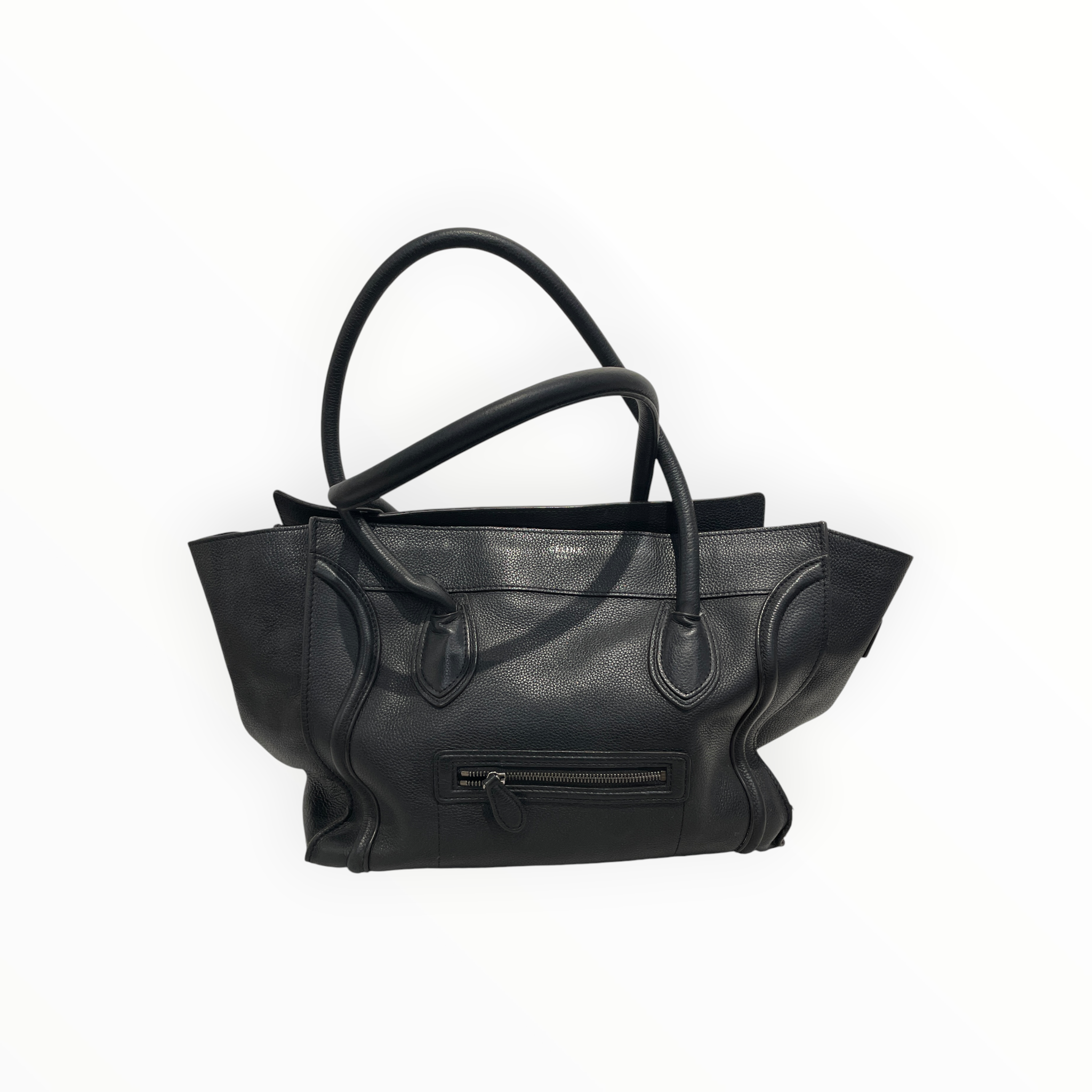 CELINE/Tote Bag/Leather/BLK/luggage tote view 1