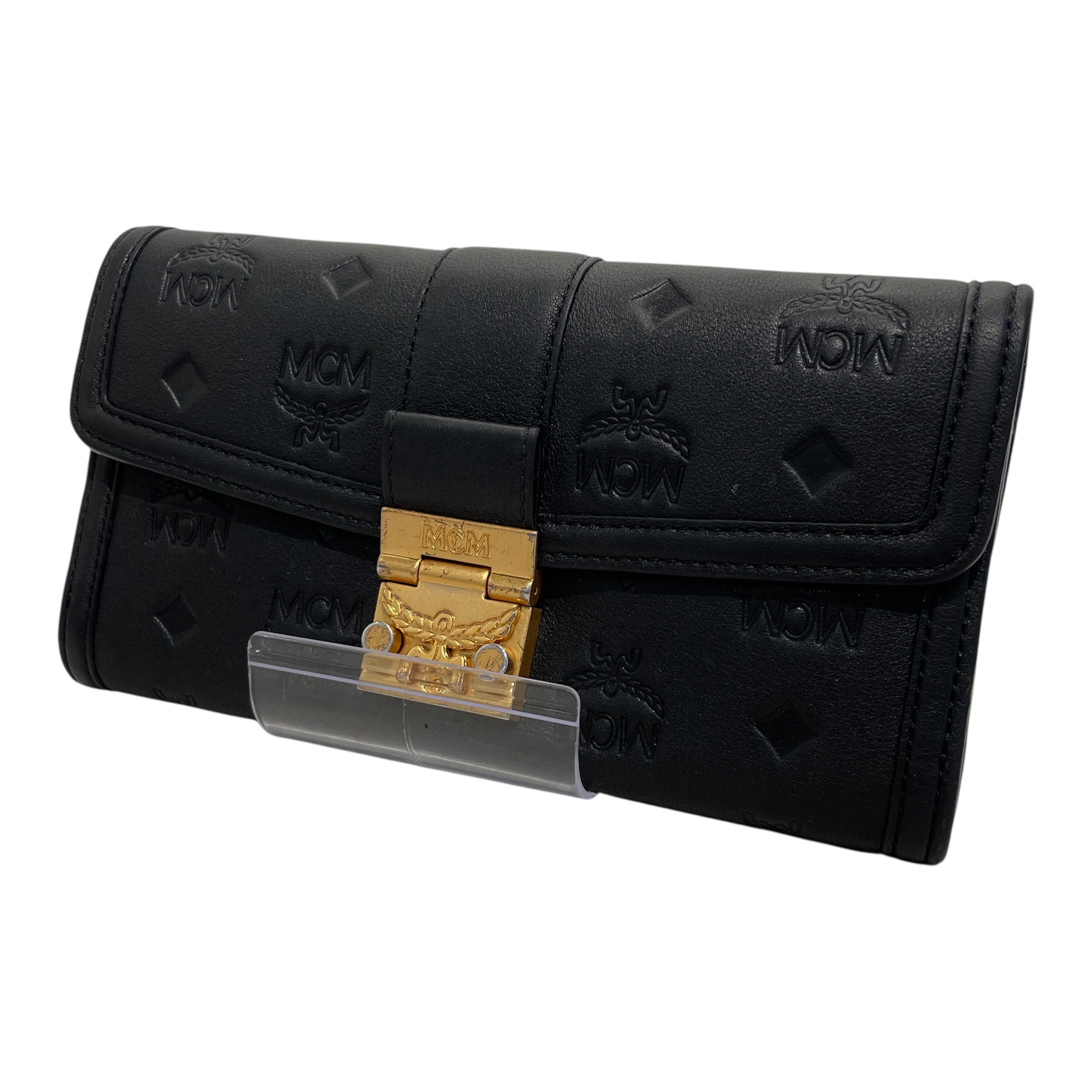 MCM/Trifold Wallet/Monogram/Leather/BLK/ view 1