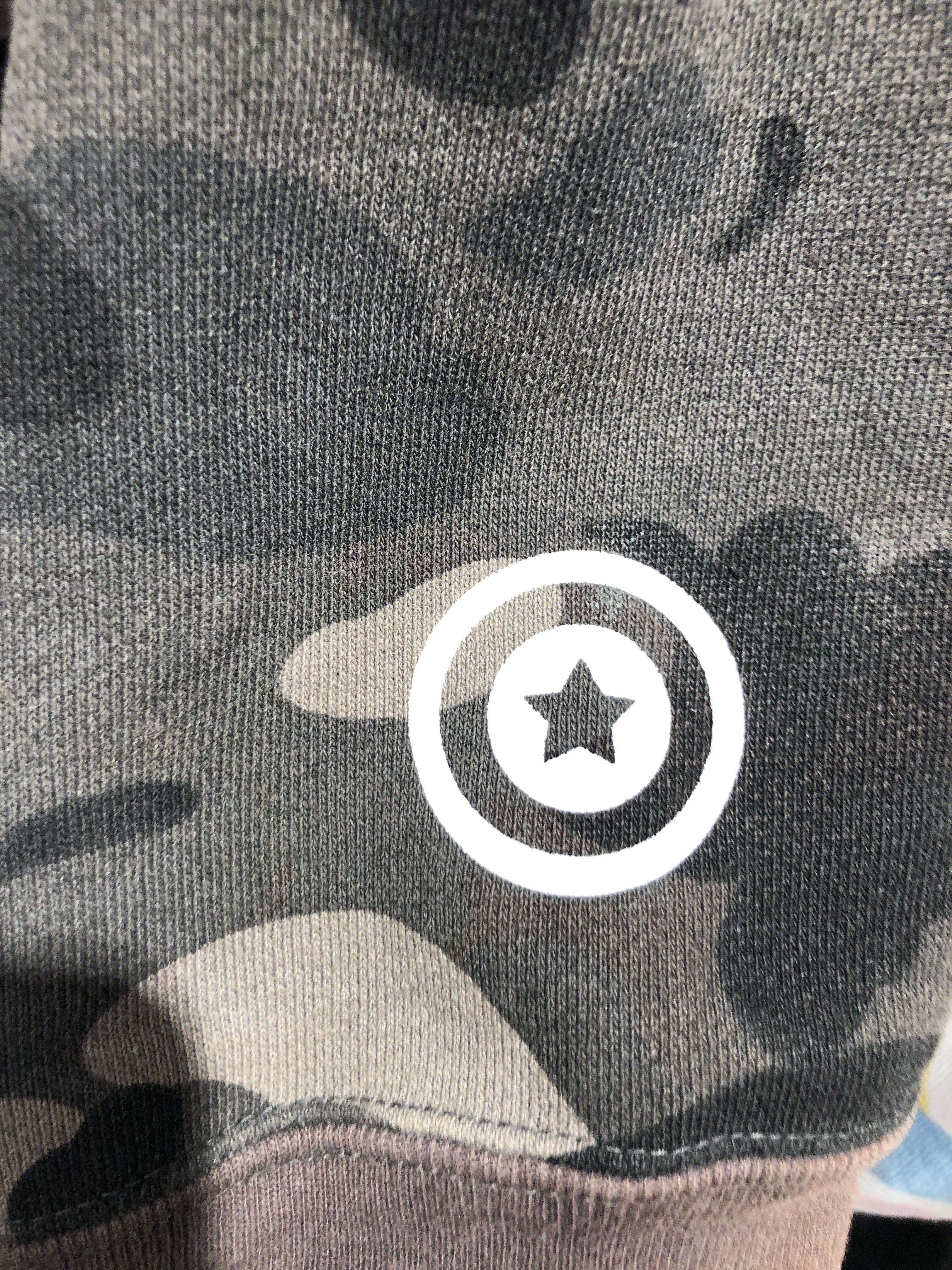 A BATHING APE/Zip Up Hoodie/L/Camouflage/Cotton/NVY/Oversize/Separate GRY/NVY Shark view 3