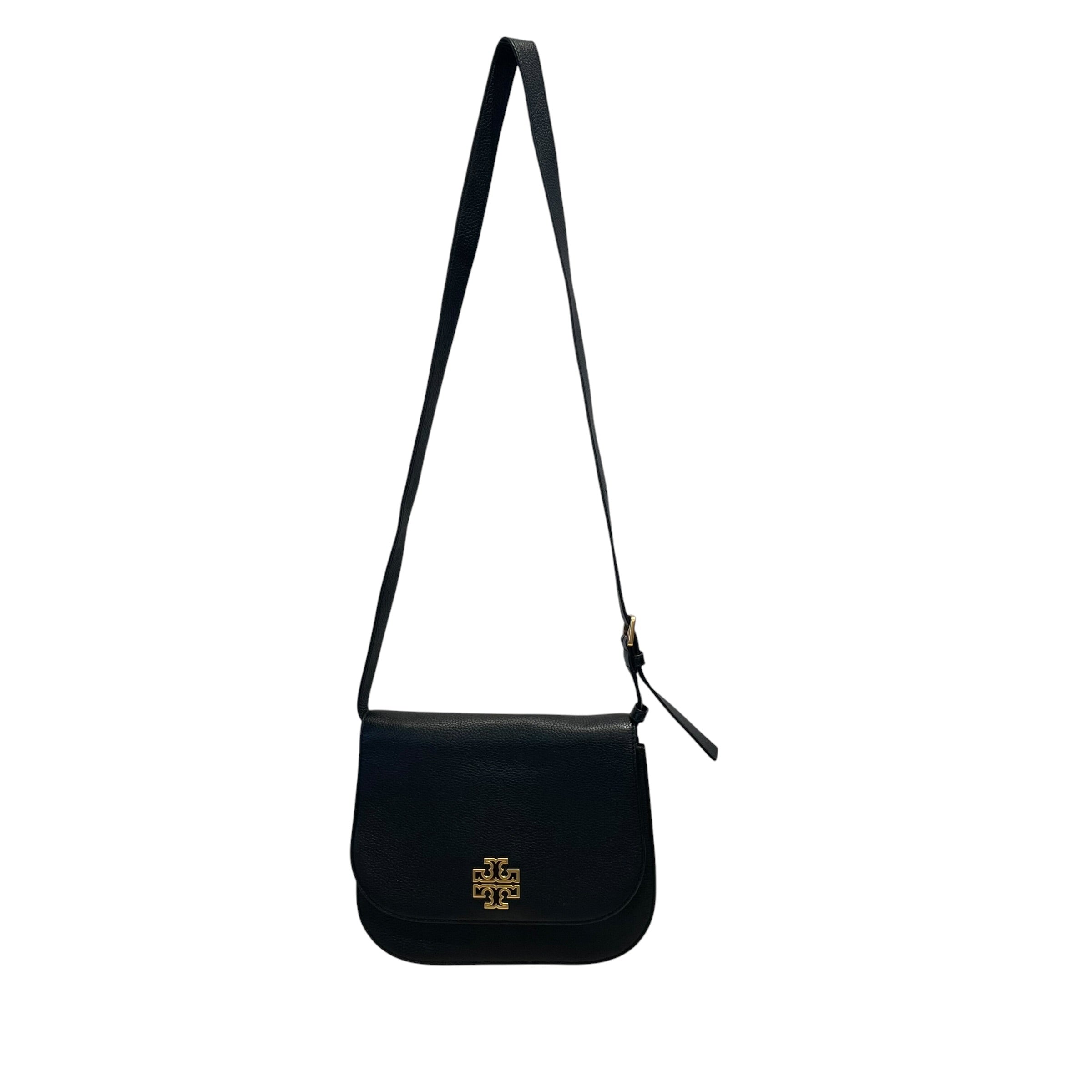 TORY BURCH/Cross Body Bag/Leather/BLK/britten flap over view 1
