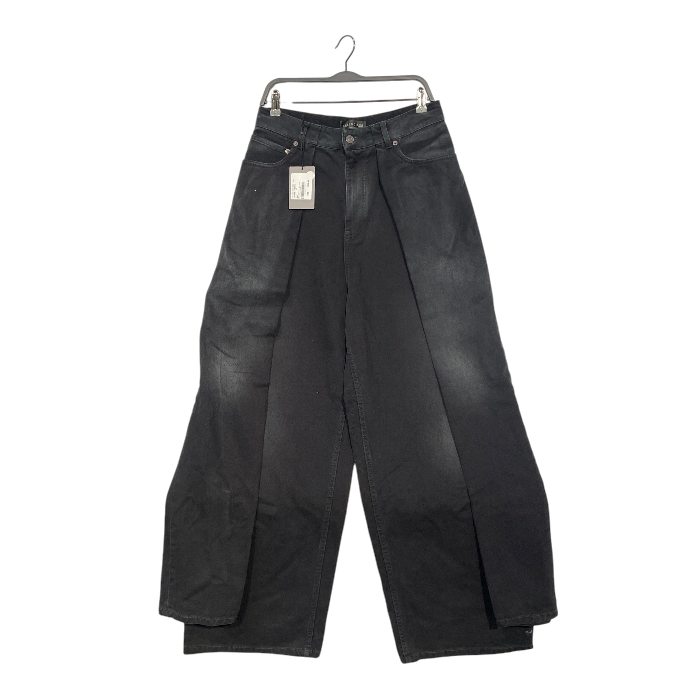BALENCIAGA/Straight Pants/XS/Denim/BLK/DOUBLE FRONT PANEL view 1