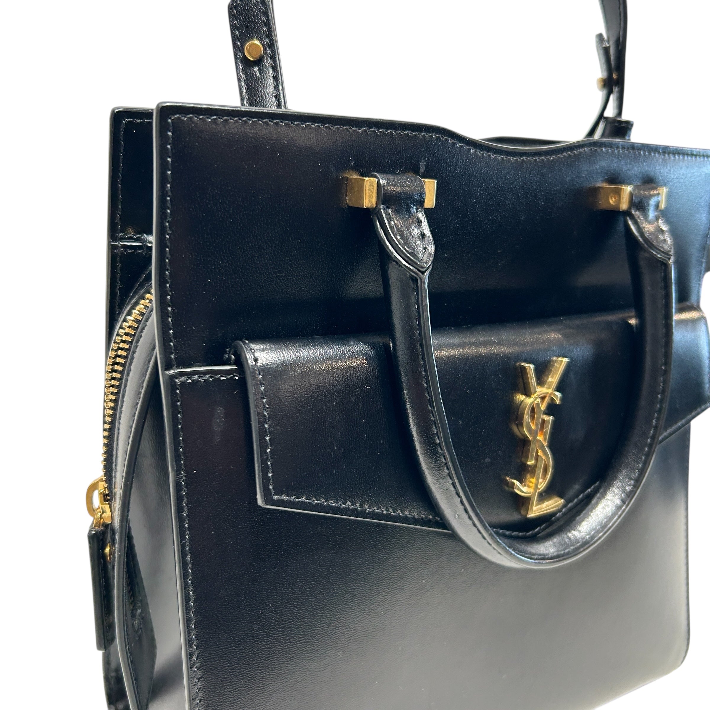 YVES SAINT LAURENT/Tote Bag/Leather/BLK/Small Uptown Tote view 6