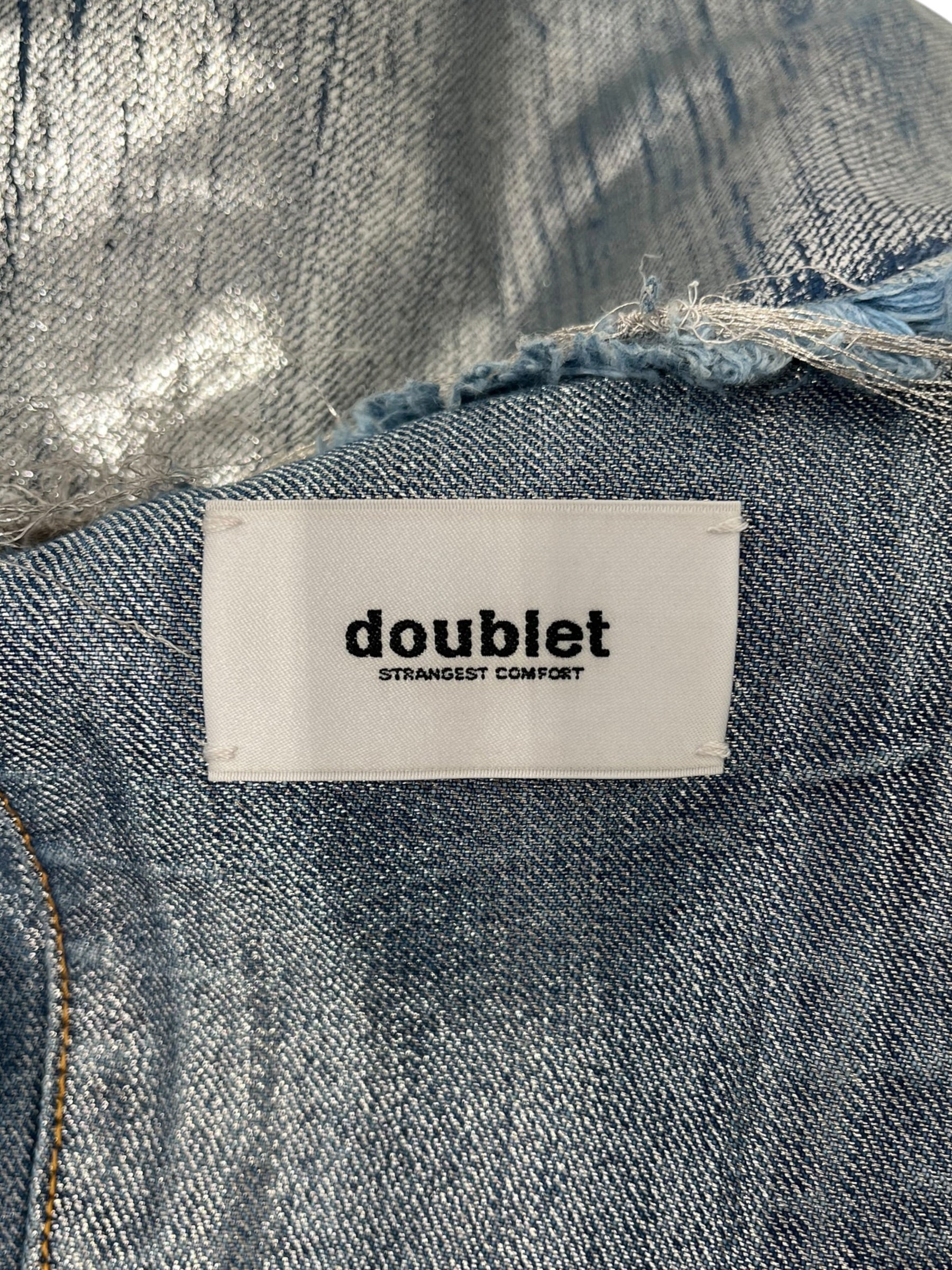 doublet/Jacket/S/Cotton/SLV/Single Breasted/CROPPED SILVER PAINT FOIL view 5