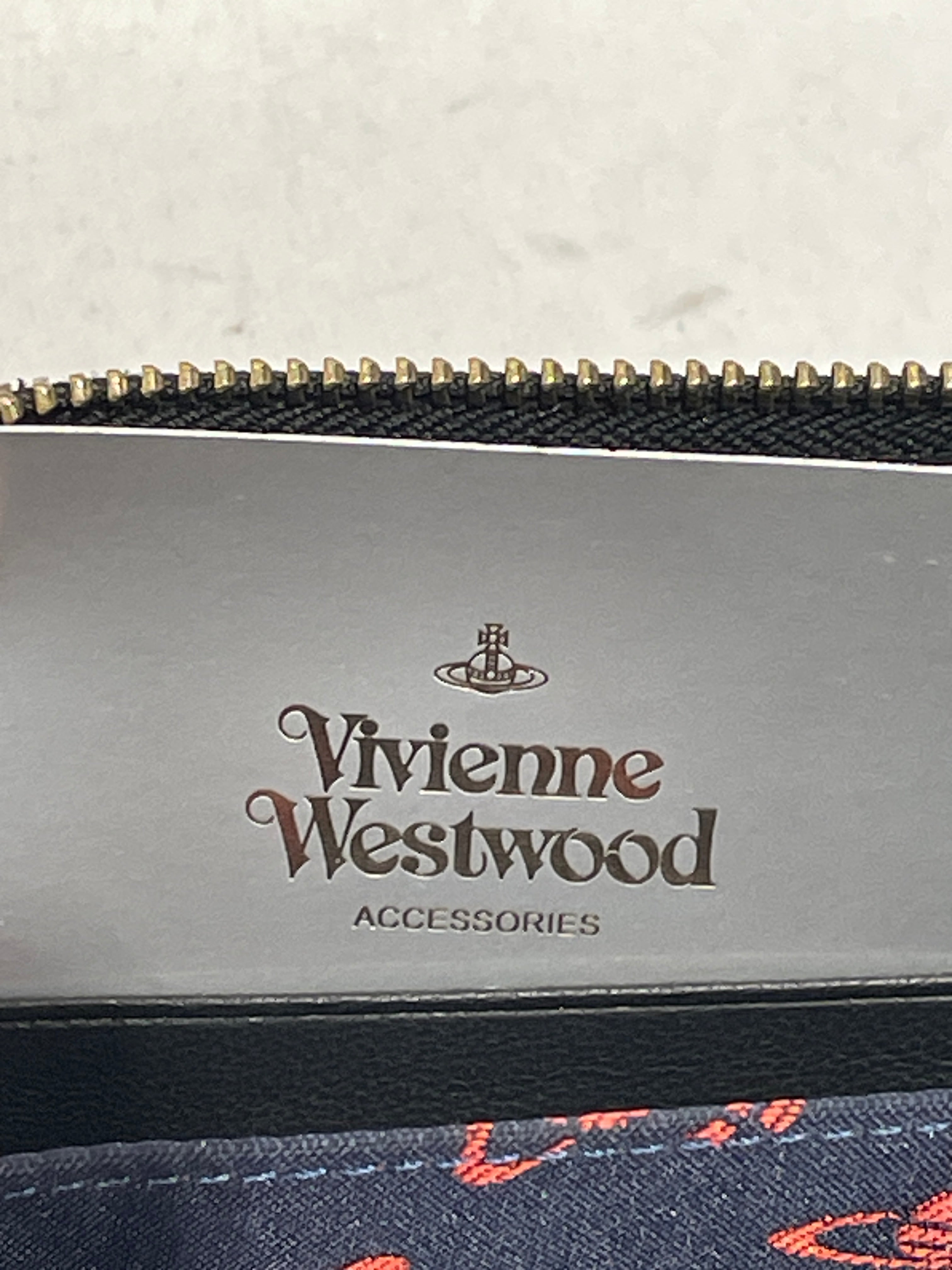Vivienne Westwood/Long Wallet/BLK/L's/Gold orb w/ blue ring view 5