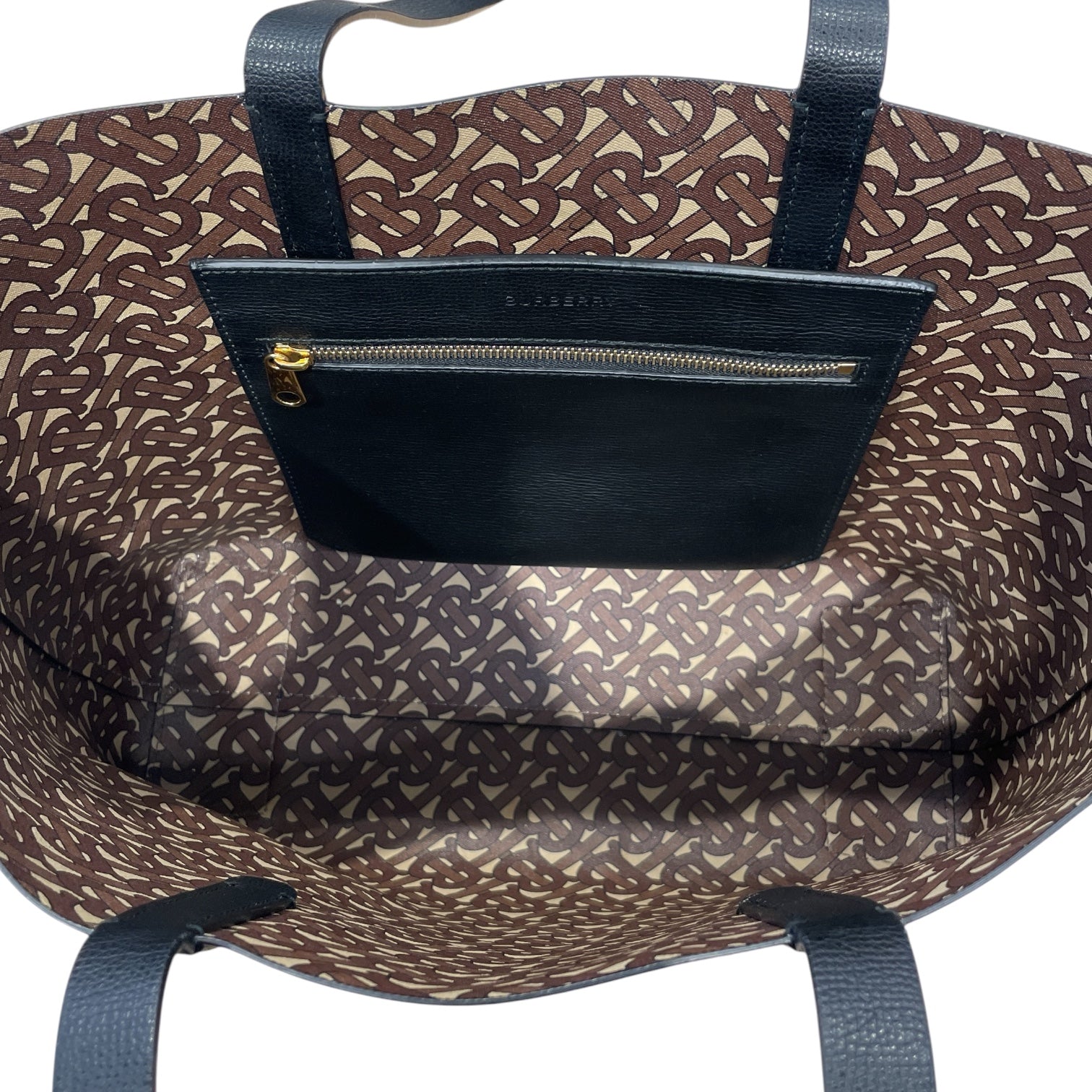 BURBERRY LONDON/Tote Bag/Leather/BLK/TB EMBOSSED BURBERRY TOTE BAG view 4