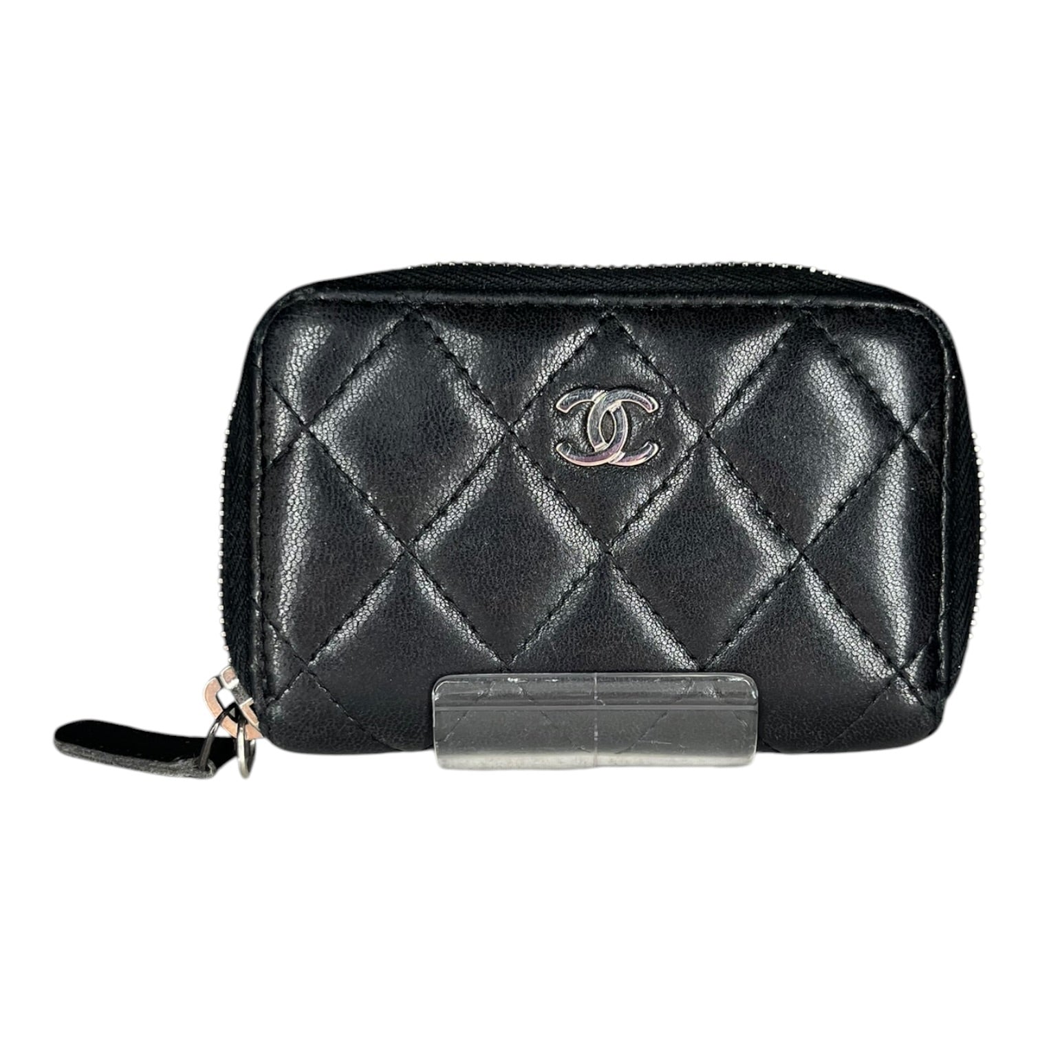 CHANEL/Coin Wallet/Leather/BLK/L's/Quilted lambskin zip coin bag view 1