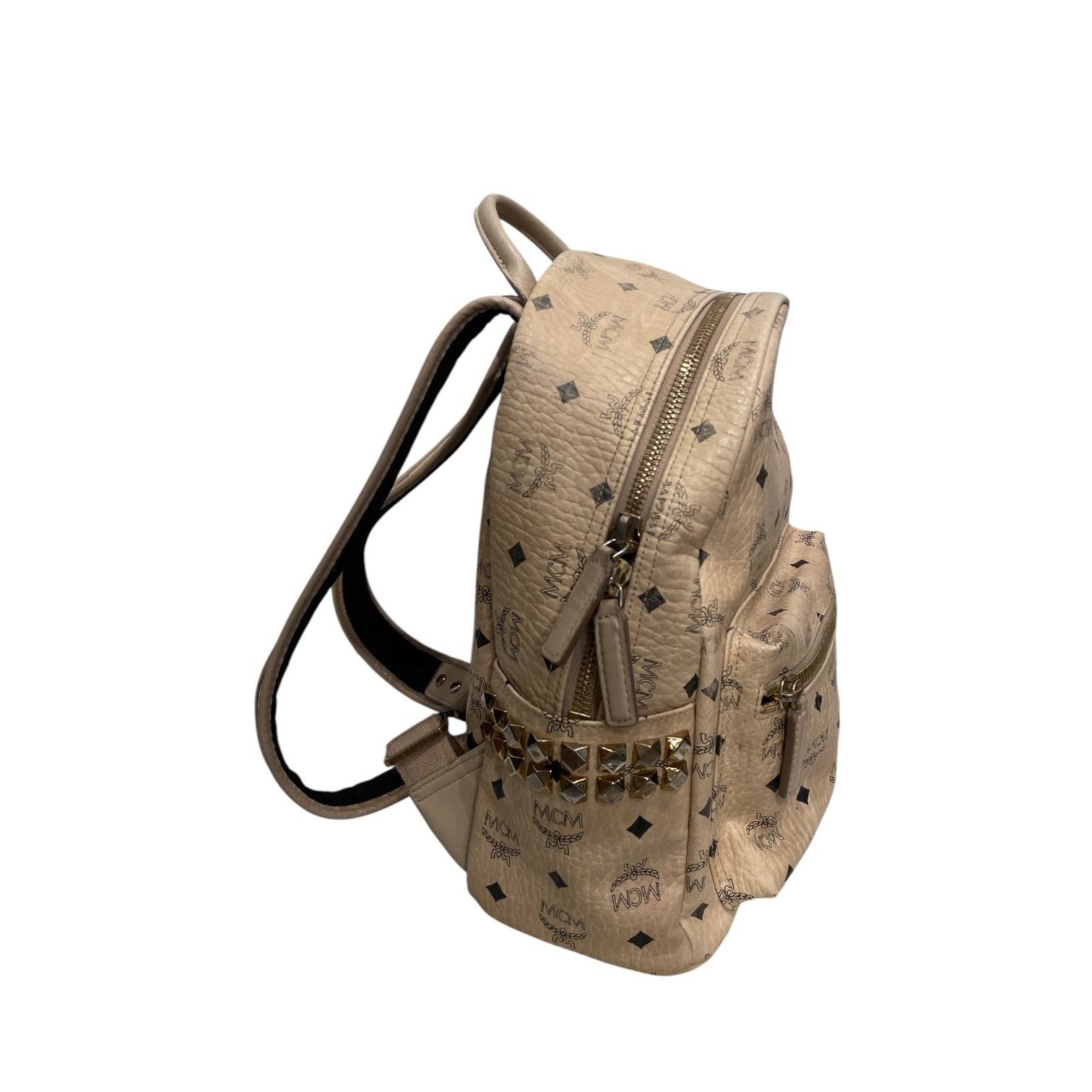 MCM/Backpack/Monogram/Leather/BEG/STUDDED BACKPACK view 3