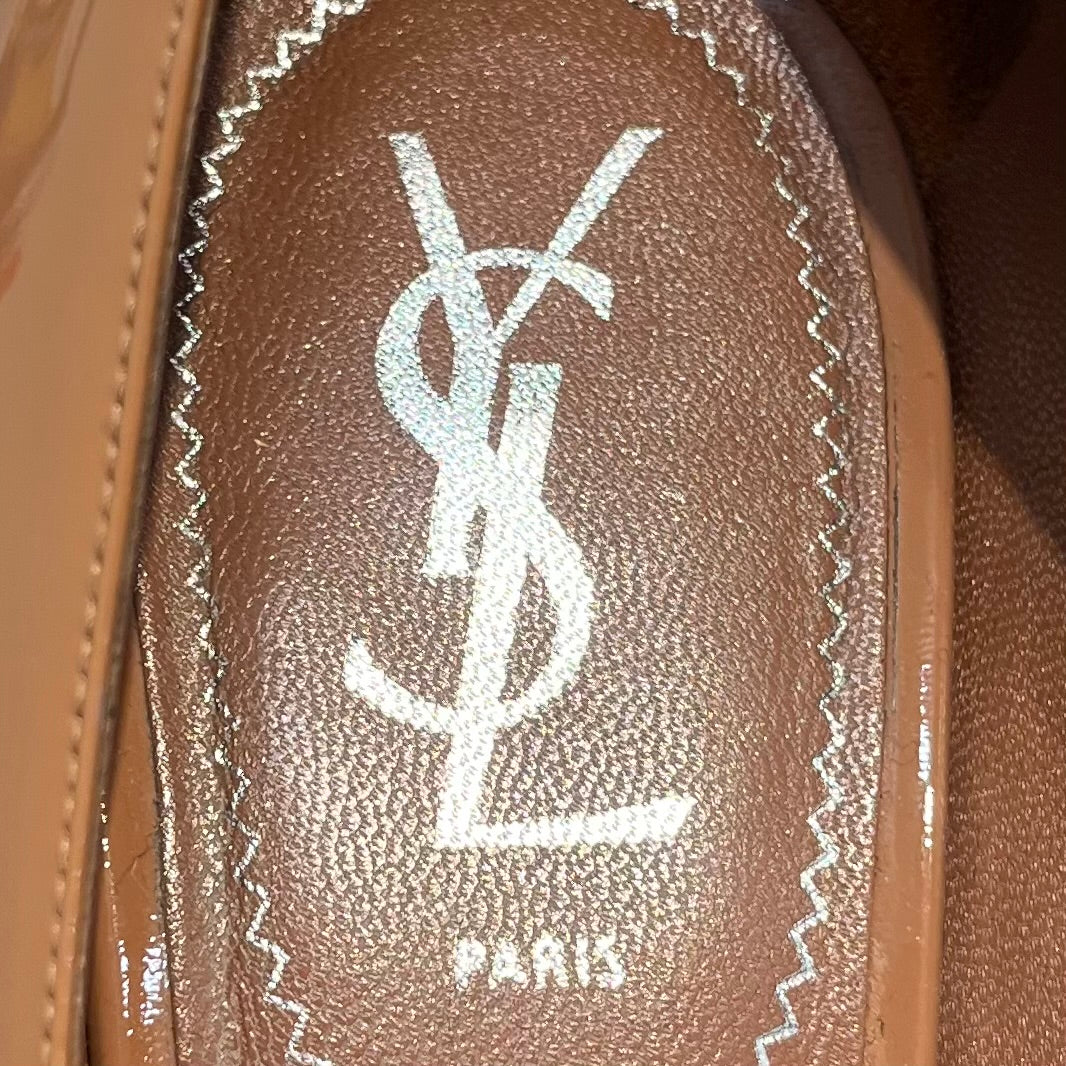 YVES SAINT LAURENT/Heels/EU 40/Leather/KHK/Patent/PLATFORM-ROUND TOE view 6