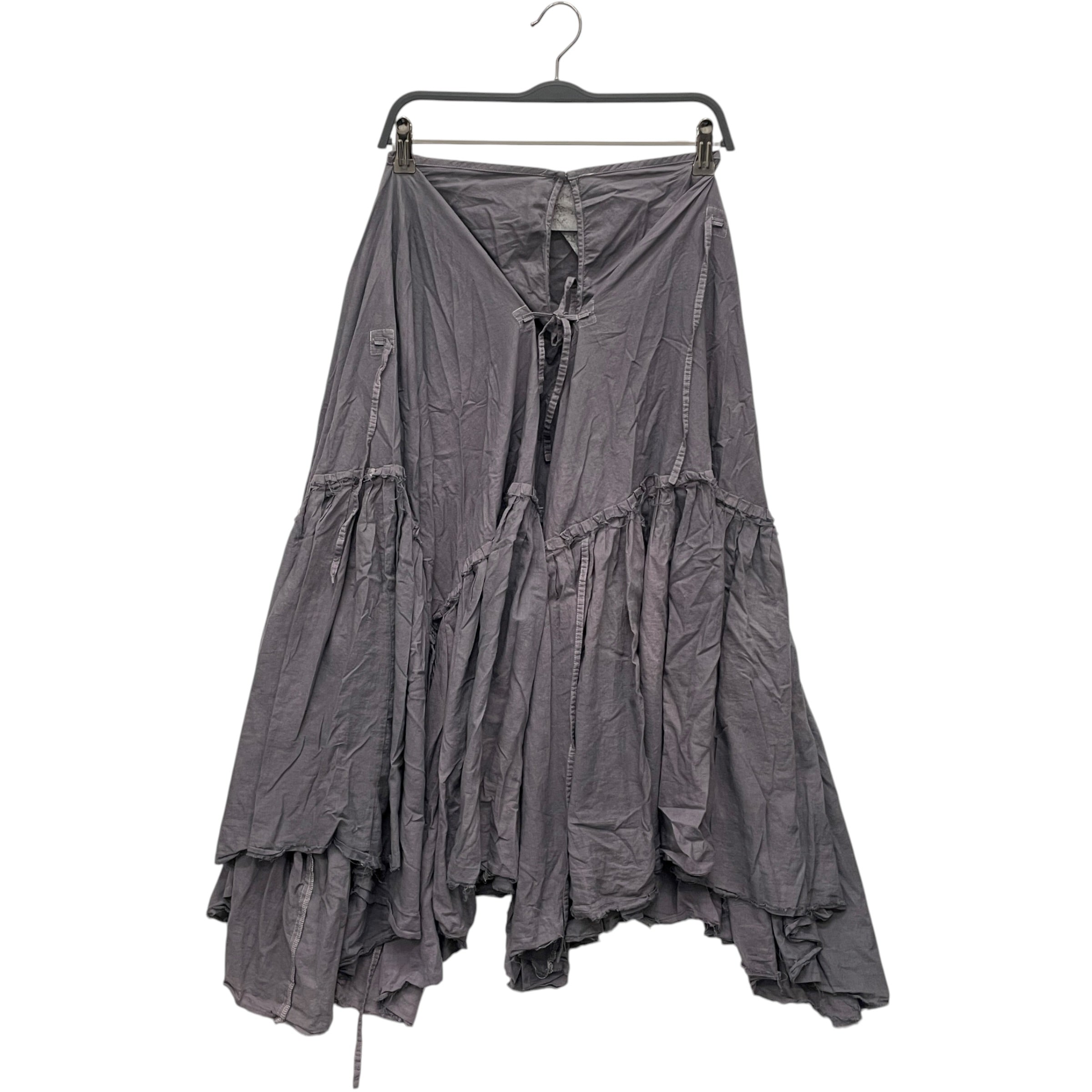 JUNYA WATANABE COMME des GARCONS/Long Skirt/S/Cotton/GRY/AD2004 RAW HEM WRAP SKIRT view 1