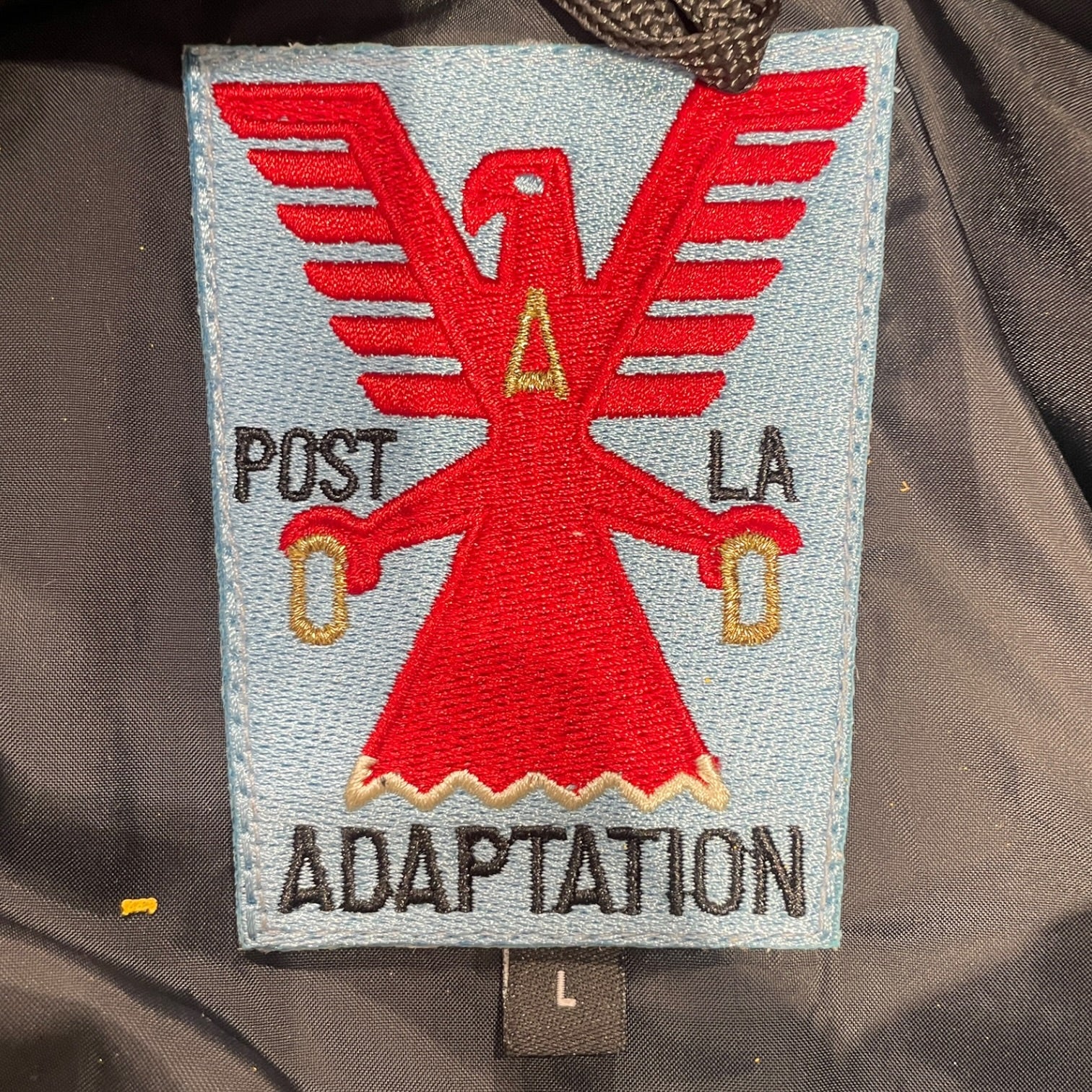 ADAPTATION/Puffer Jkt/L/Nylon/BLK/All Over Print/x saber yellow graffiti view 3