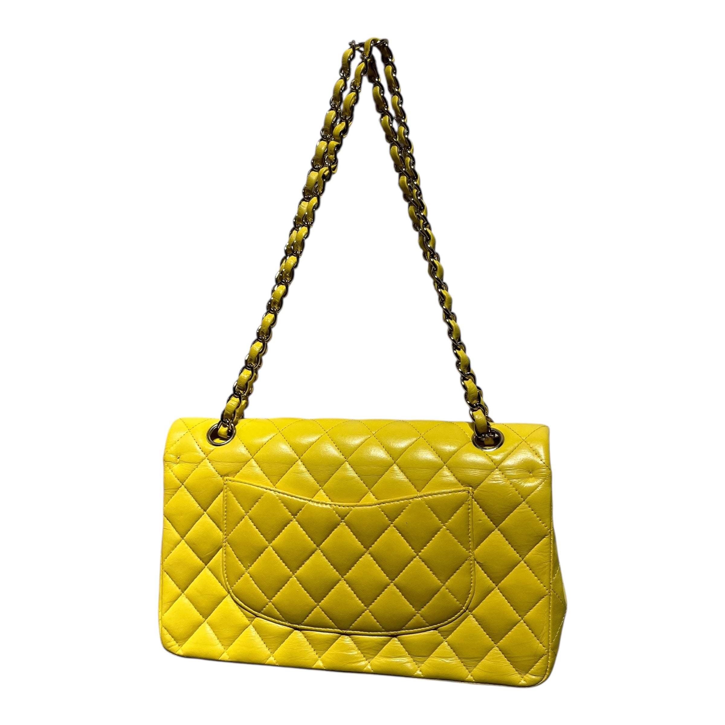 CHANEL/Cross Body Bag/Leather/YEL/ view 2