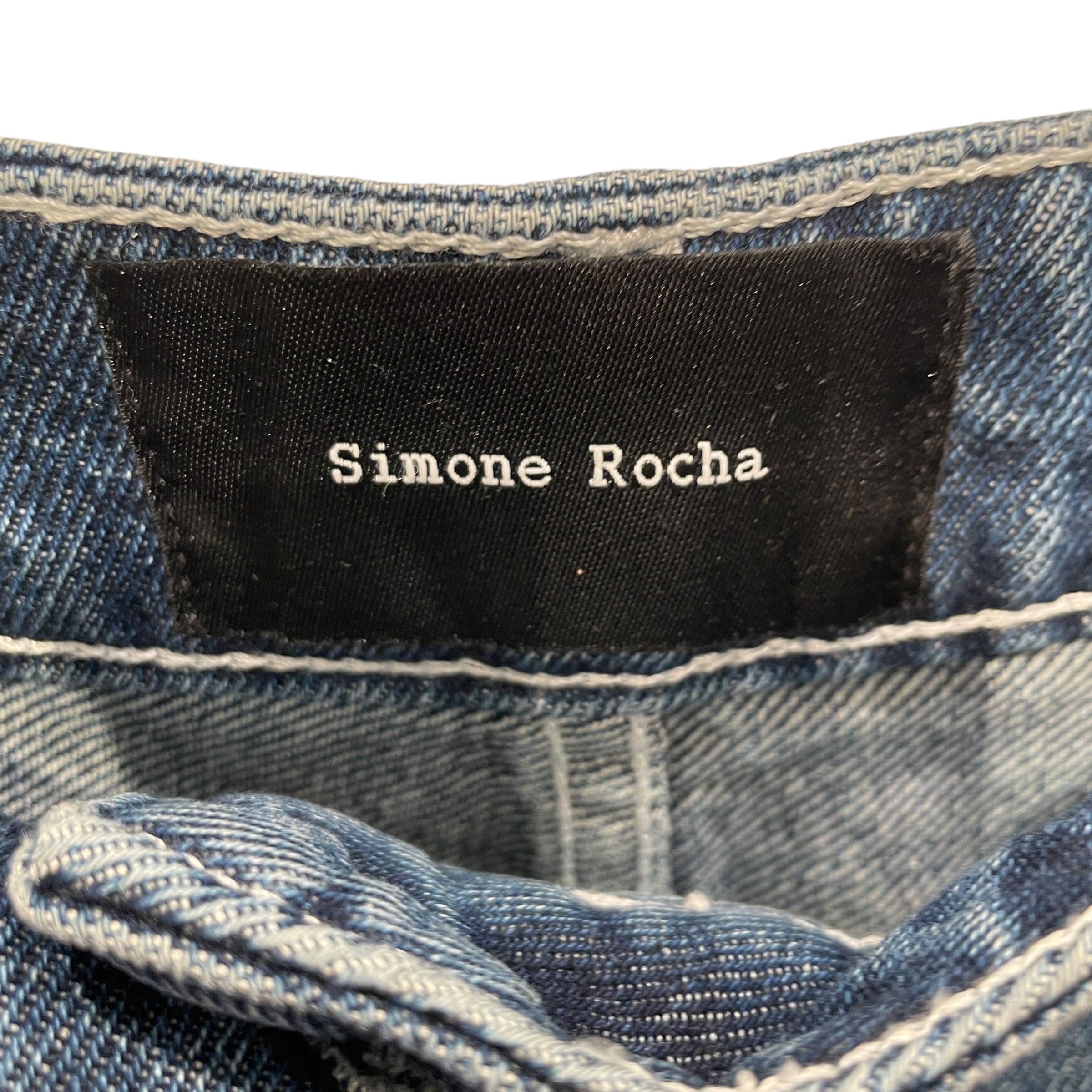 SIMONE ROCHA/Pants/10/Cotton/BLU/DISTRESSED RIPPED GLITTER view 3