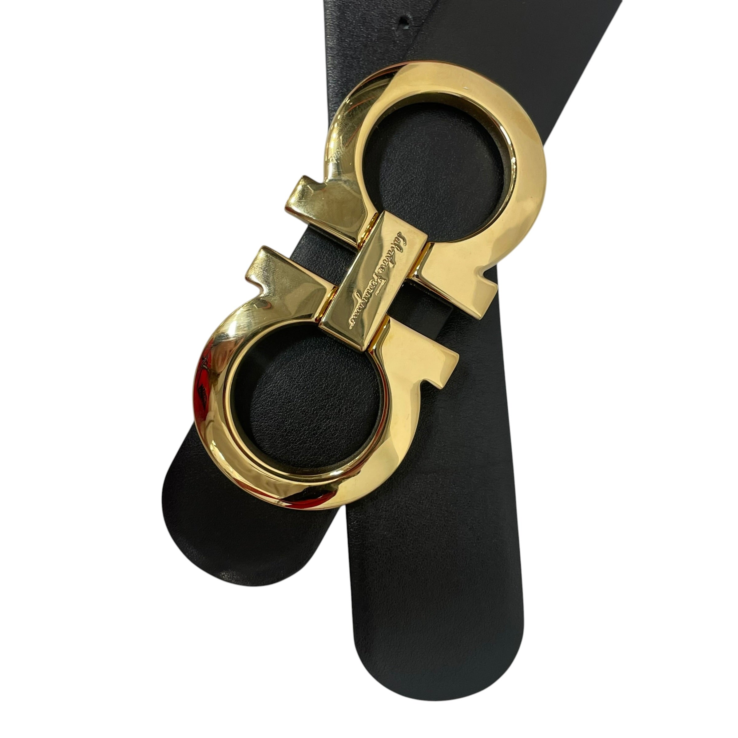 Salvatore Ferragamo/Belt/Leather/BLK/Reversible Gancini Gold Buckle view 2