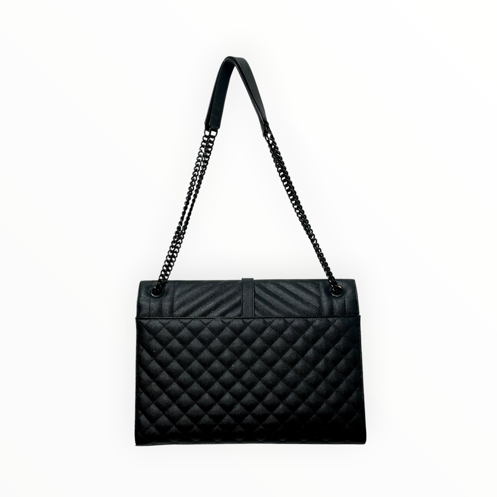 YVES SAINT LAURENT/Bag/Leather/BLK/Medium Quilted Envelope Shlder view 2
