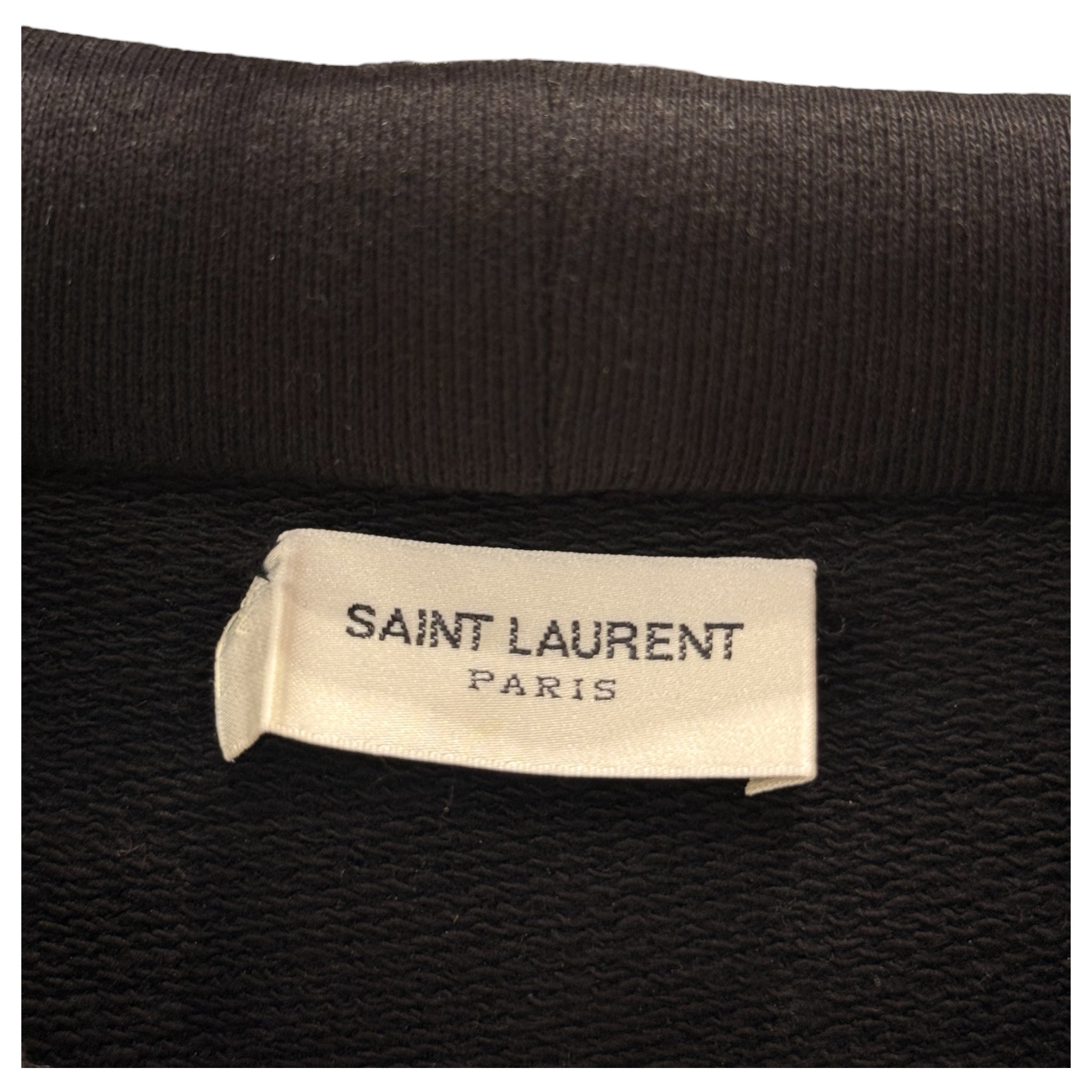 SAINT LAURENT/Hoodie/L/Cotton/BLK/red split logo view 3