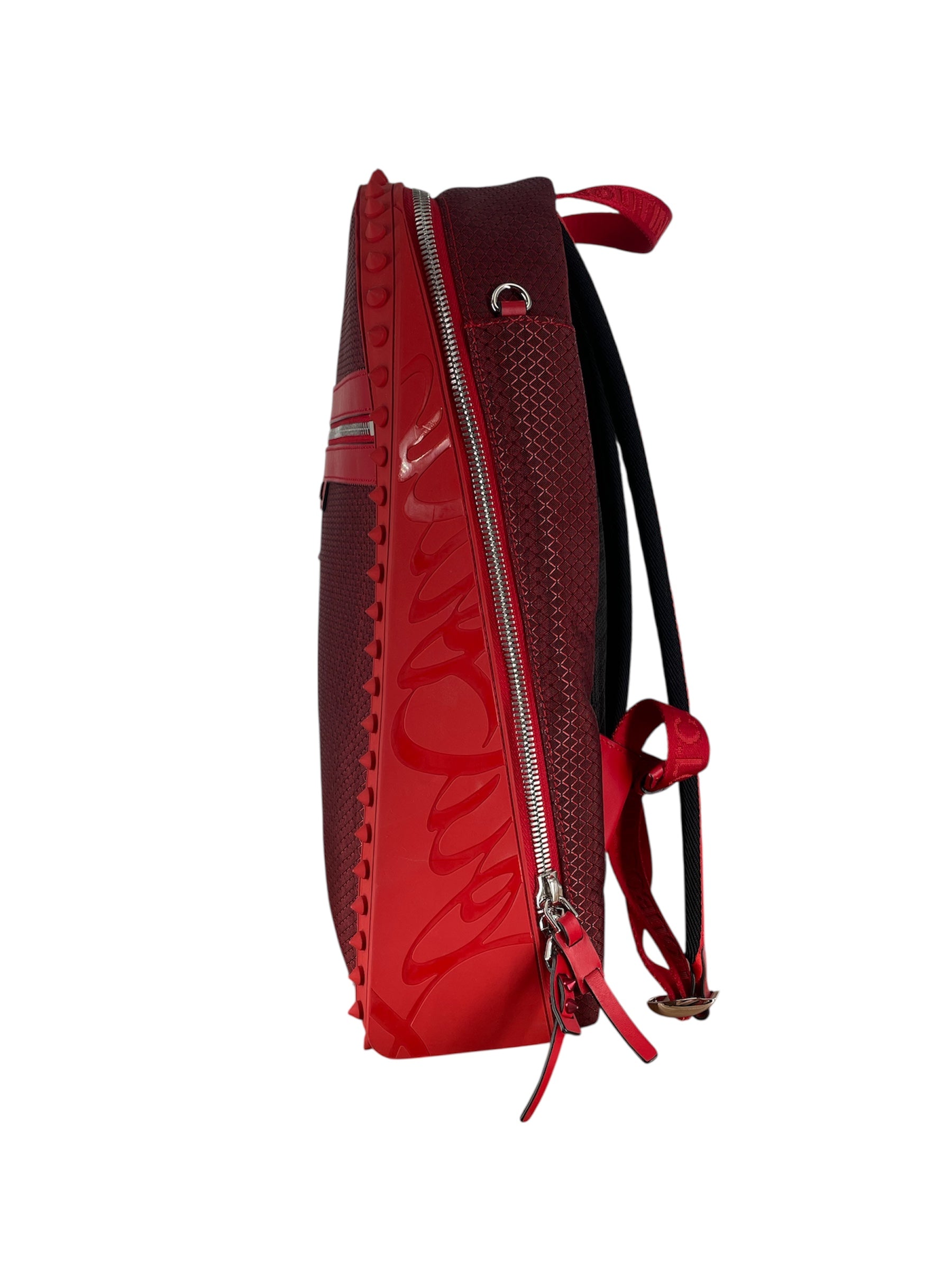 Christian Louboutin/Backpack/Nylon/RED/BACKPARIS SPIKED BACKPACK view 3