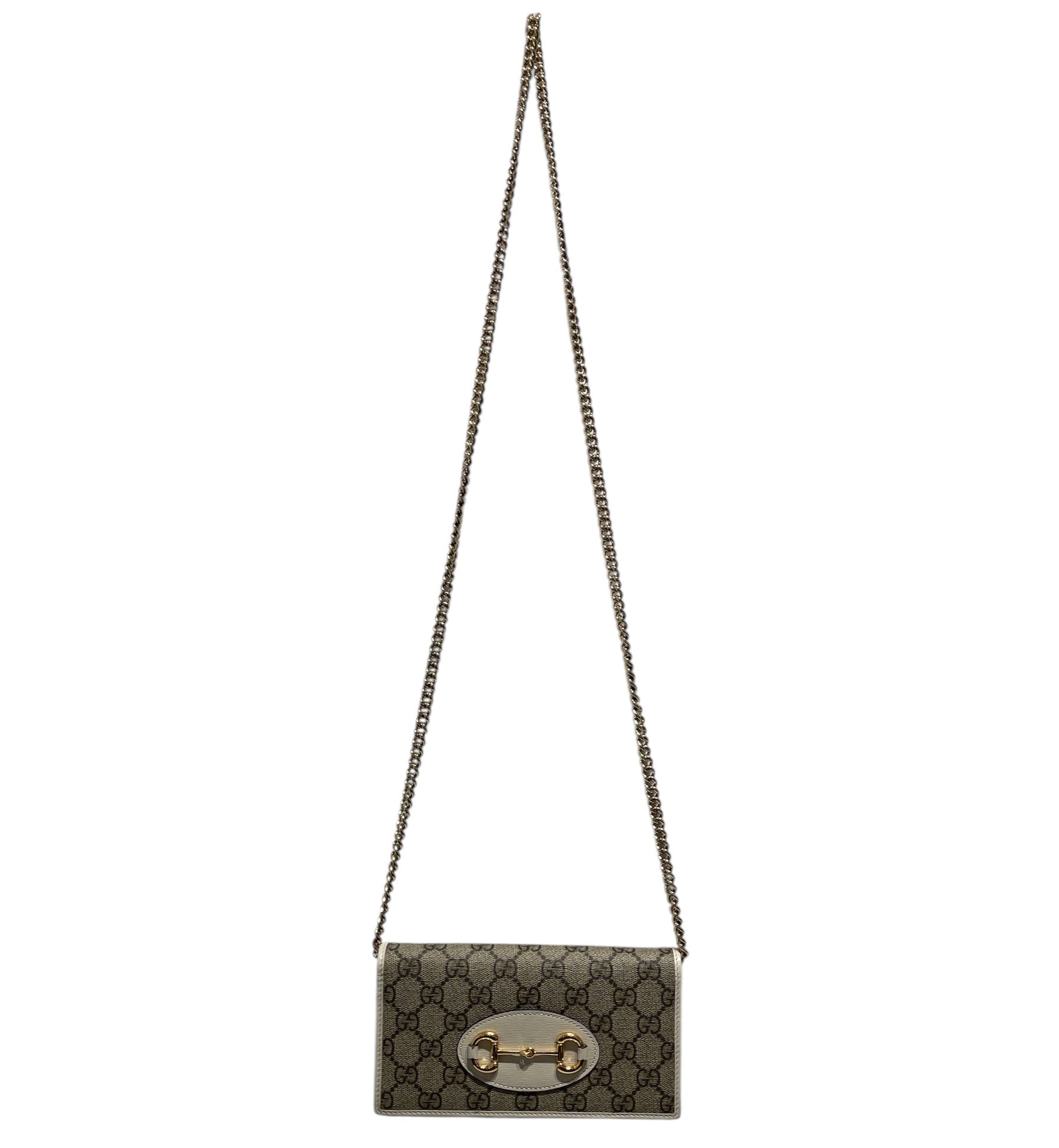 GUCCI/Cross Body Bag/Monogram/Leather/CRM/Horsebit 1955 view 1