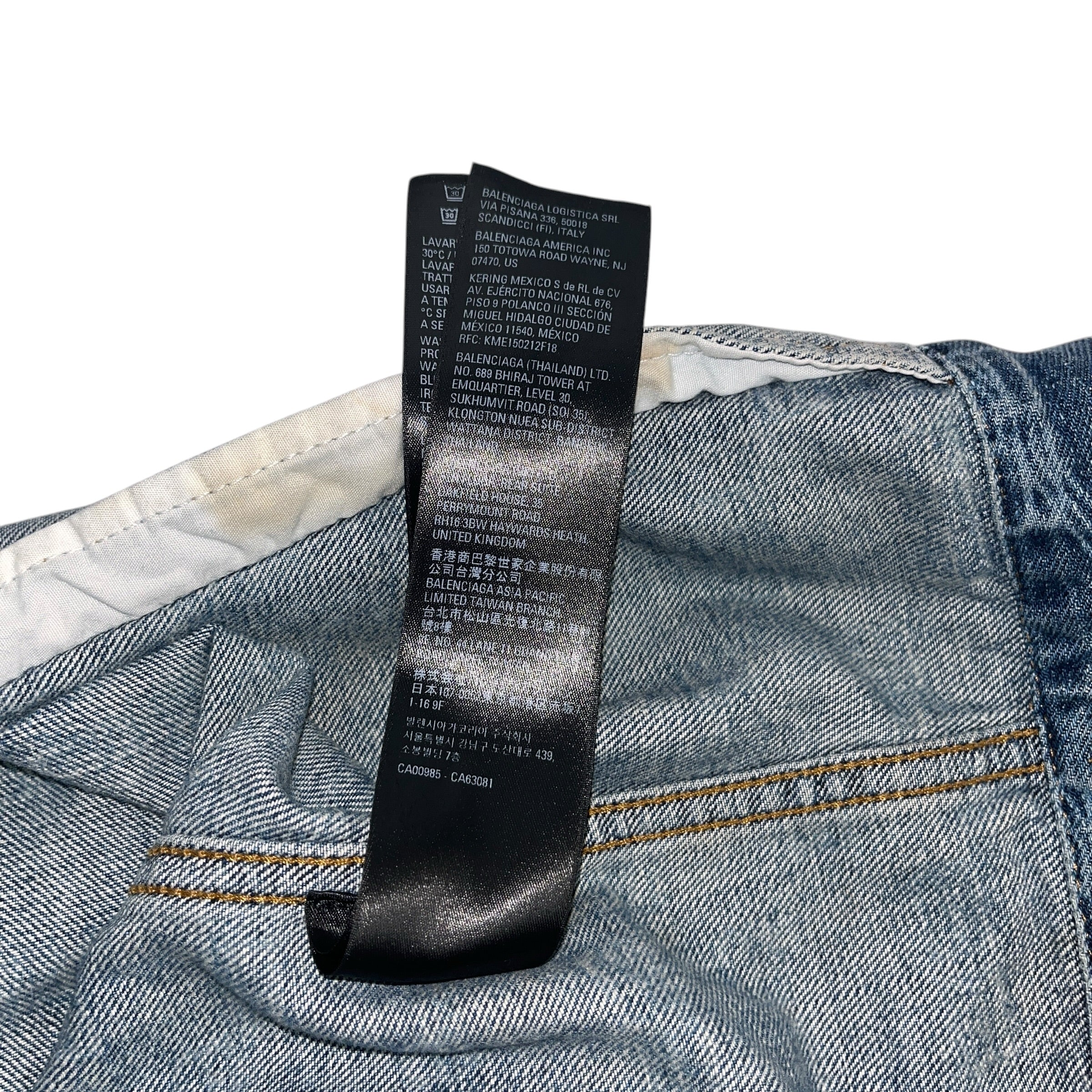 BALENCIAGA/Denim Jkt/M/Denim/BLU/Monogram/BB MONOGRAM ACID WASH view 6