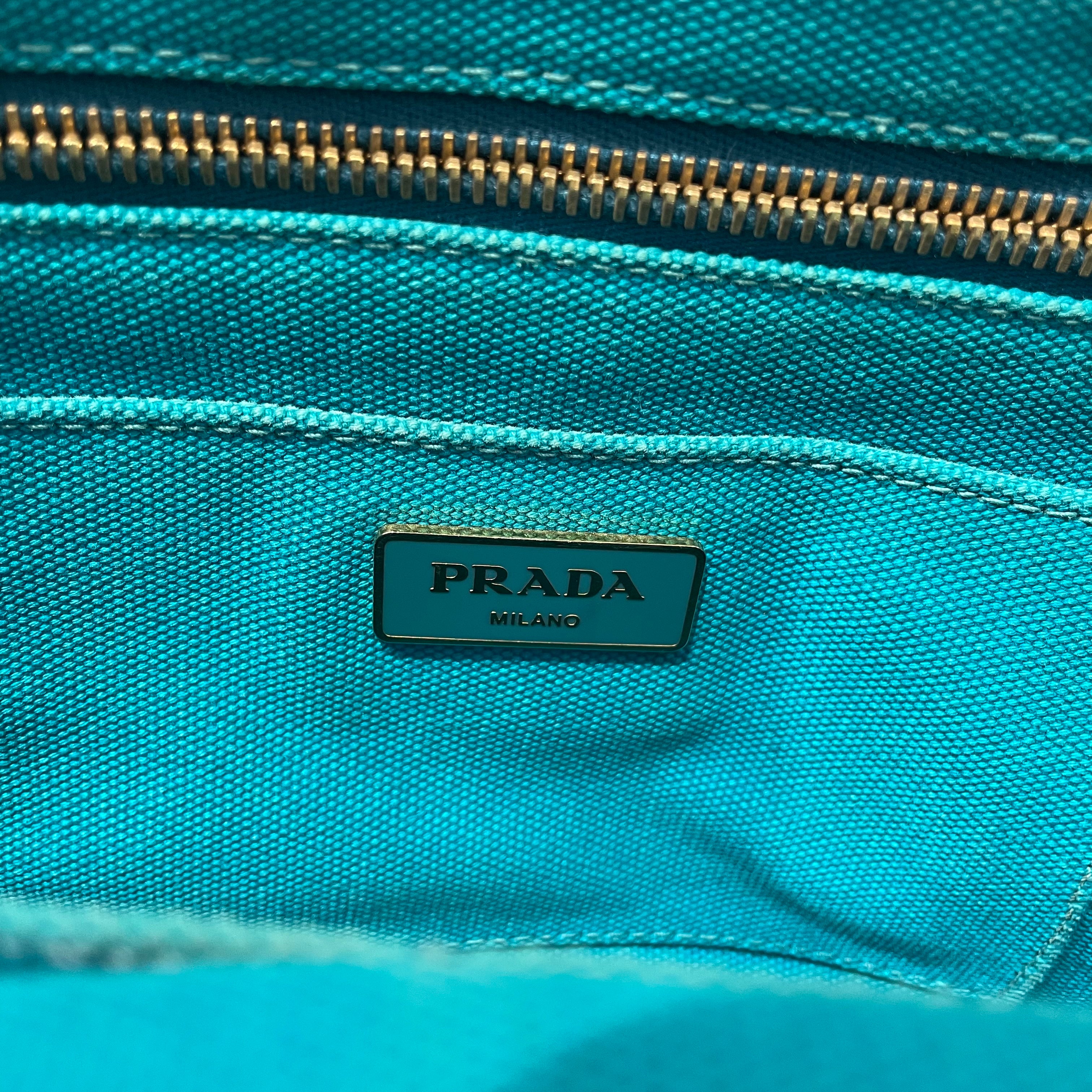 PRADA/Hand Bag/Cotton/BLU/CAVAS SML CANAPA view 5