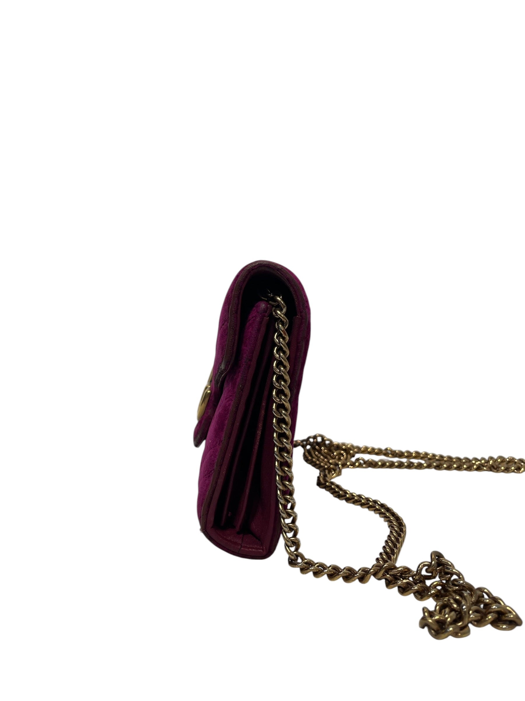 GUCCI/Cross Body Bag/Suede/PPL/Marmont Chain view 6
