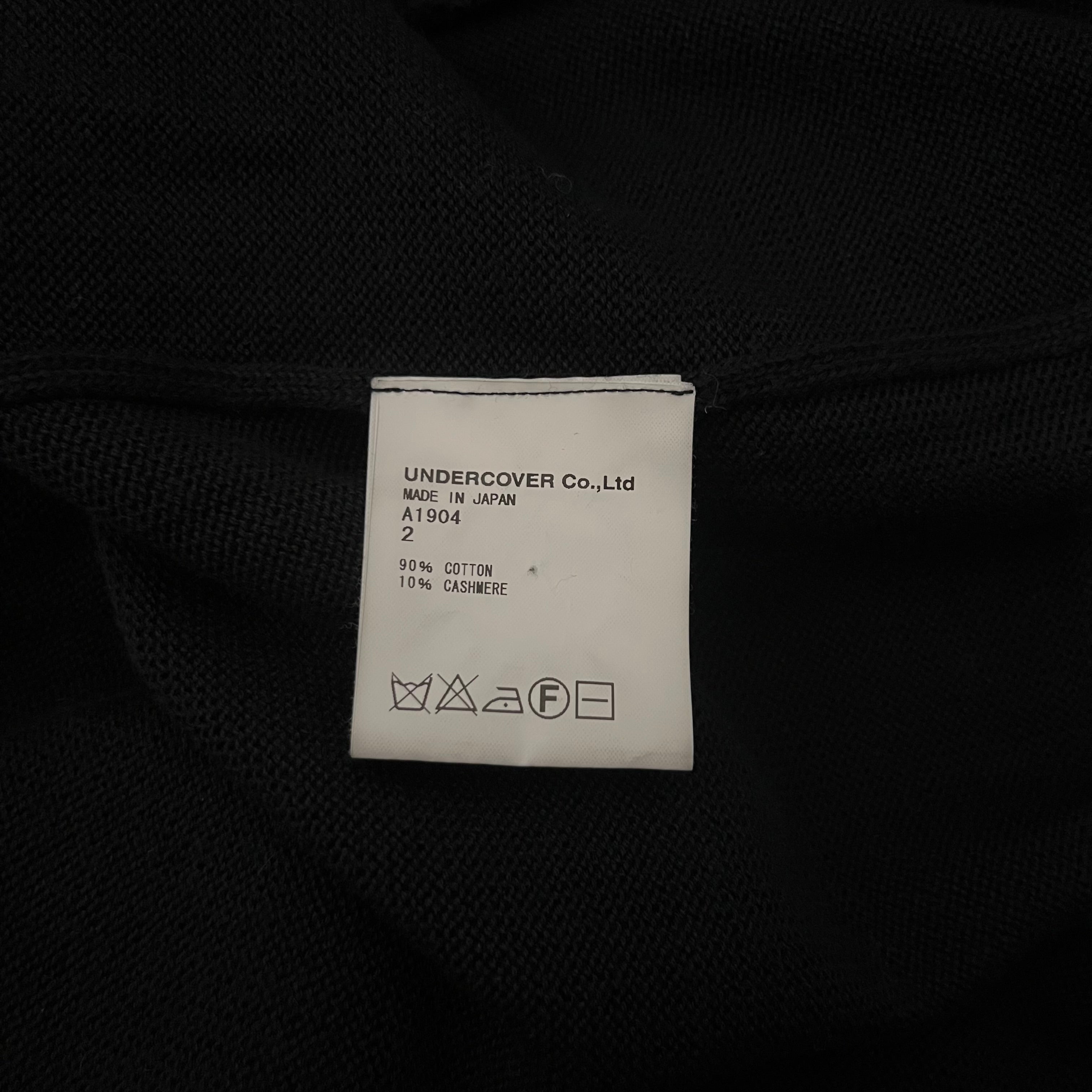 UNDERCOVER/Cardigan/S/Cotton/BLK/rose view 7