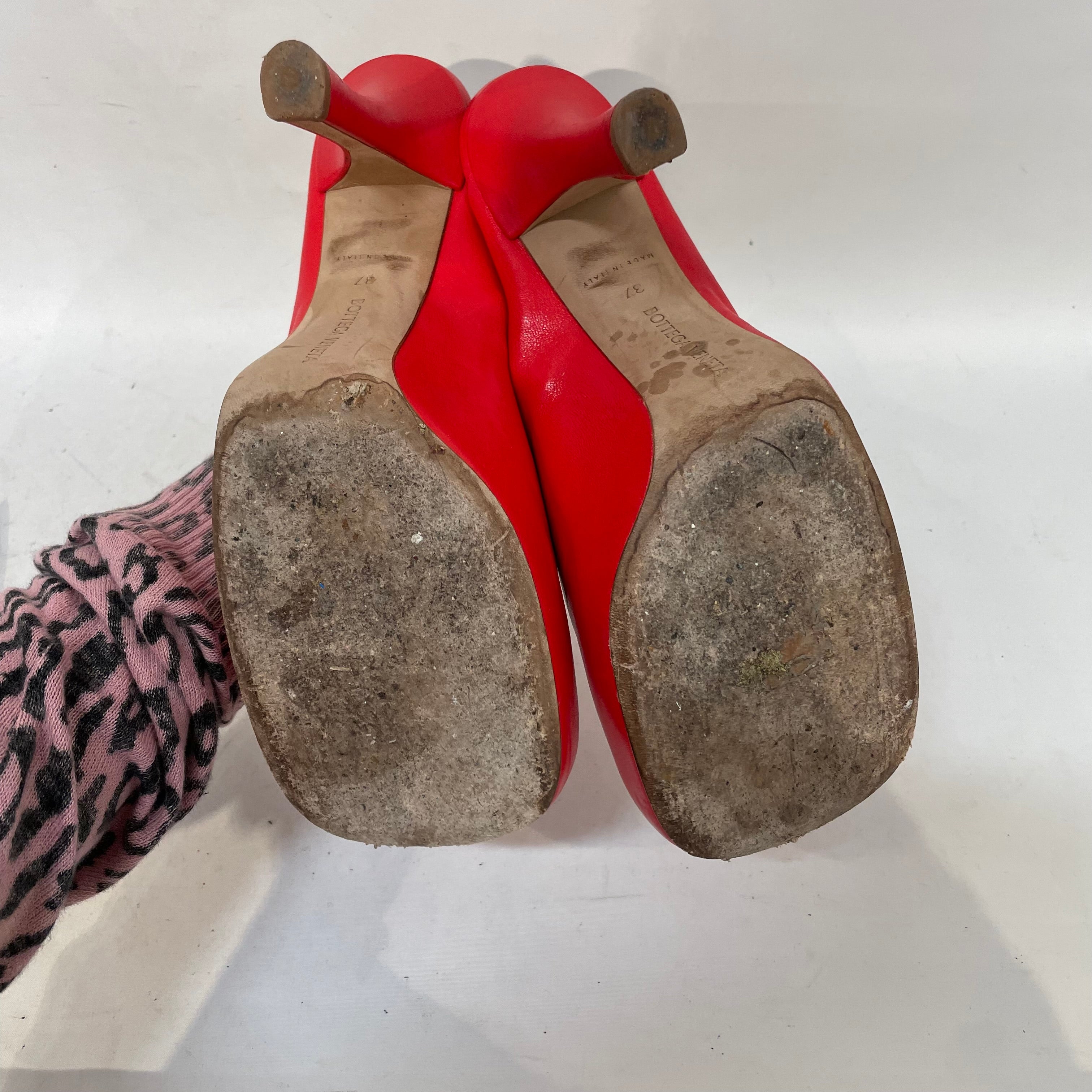 BOTTEGA VENETA/Heels/EU 37/Leather/RED/Mules view 4