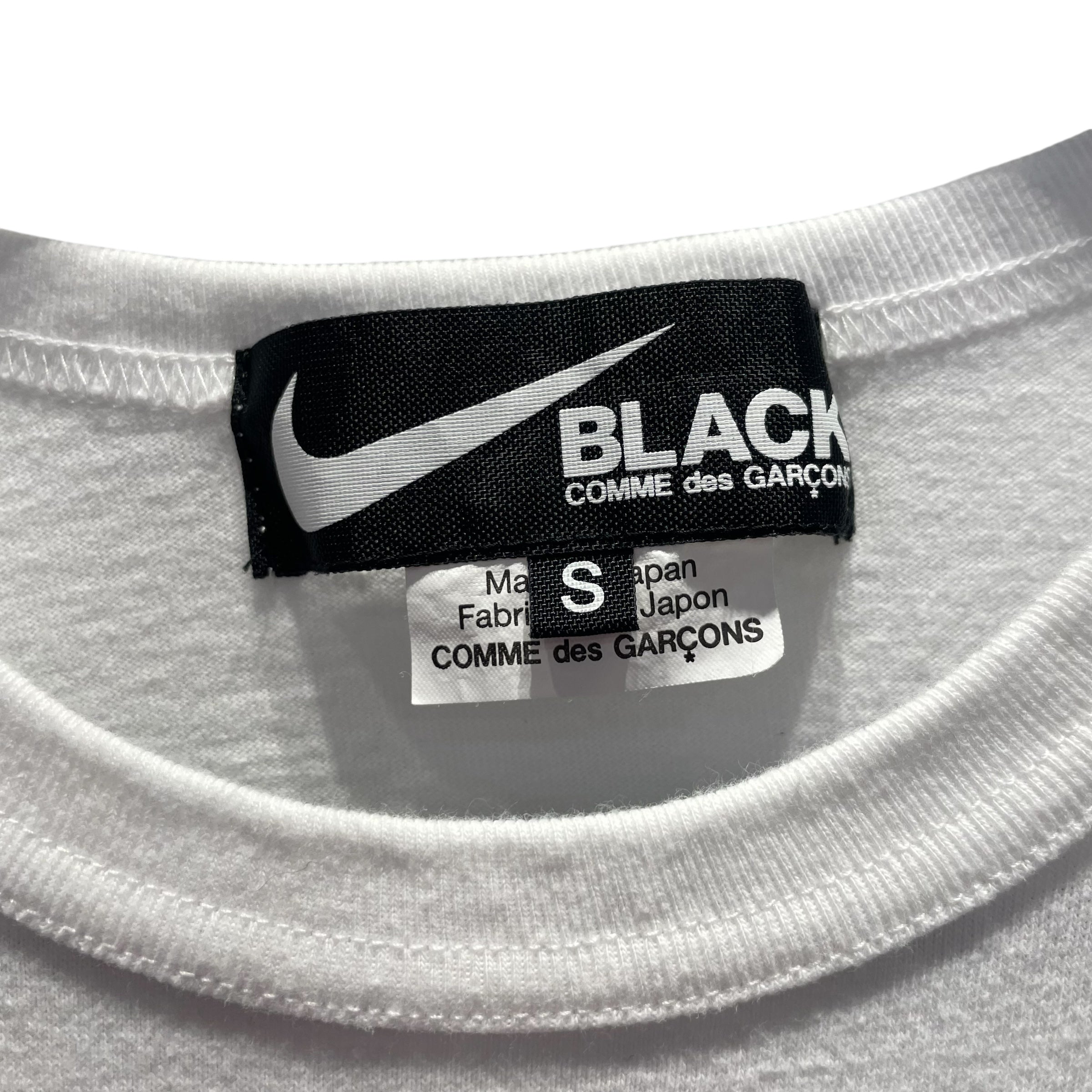 NIKE/COMME des GARCONS/T-Shirt/S/Cotton/WHT/LIVE FREE WITH STRONG WILL view 3