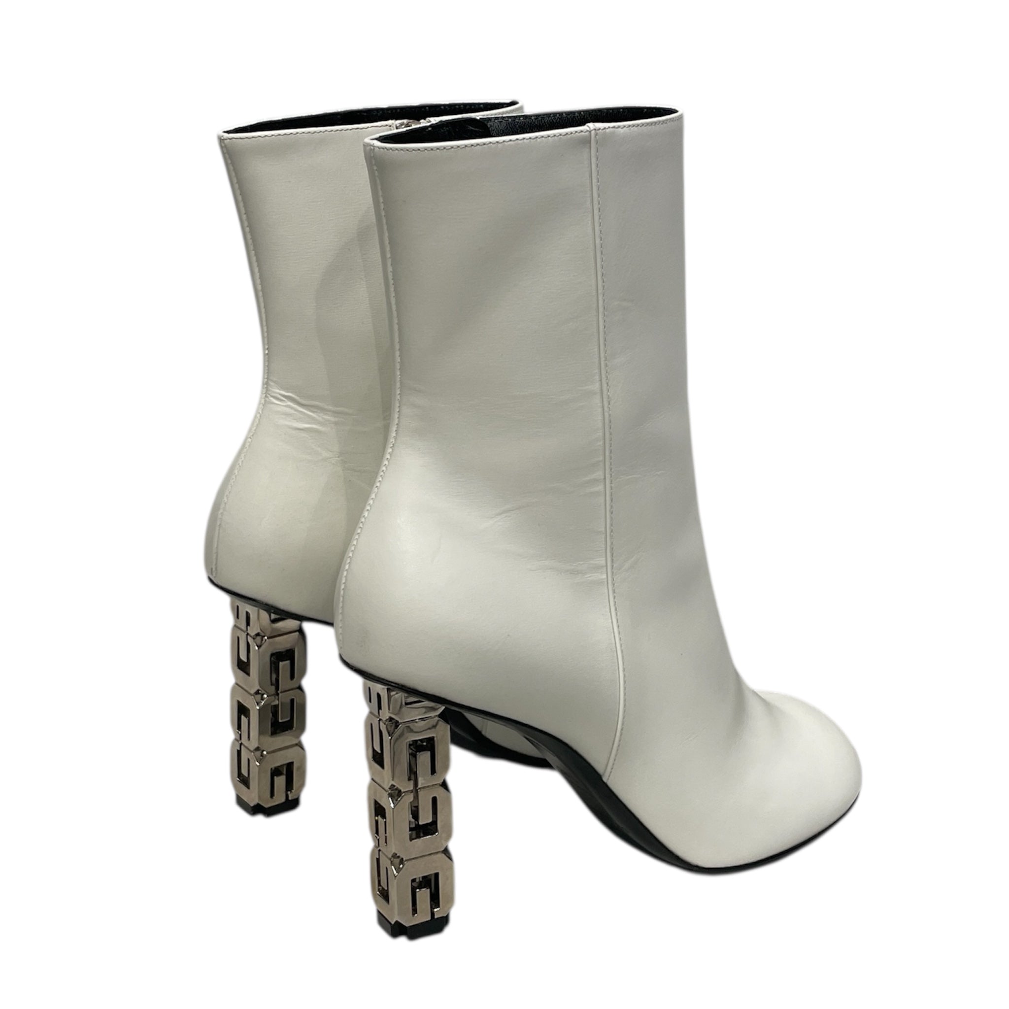 GIVENCHY/Ankle Boots/EU 38.5/Leather/WHT/SILVER 'G' HEEL view 2