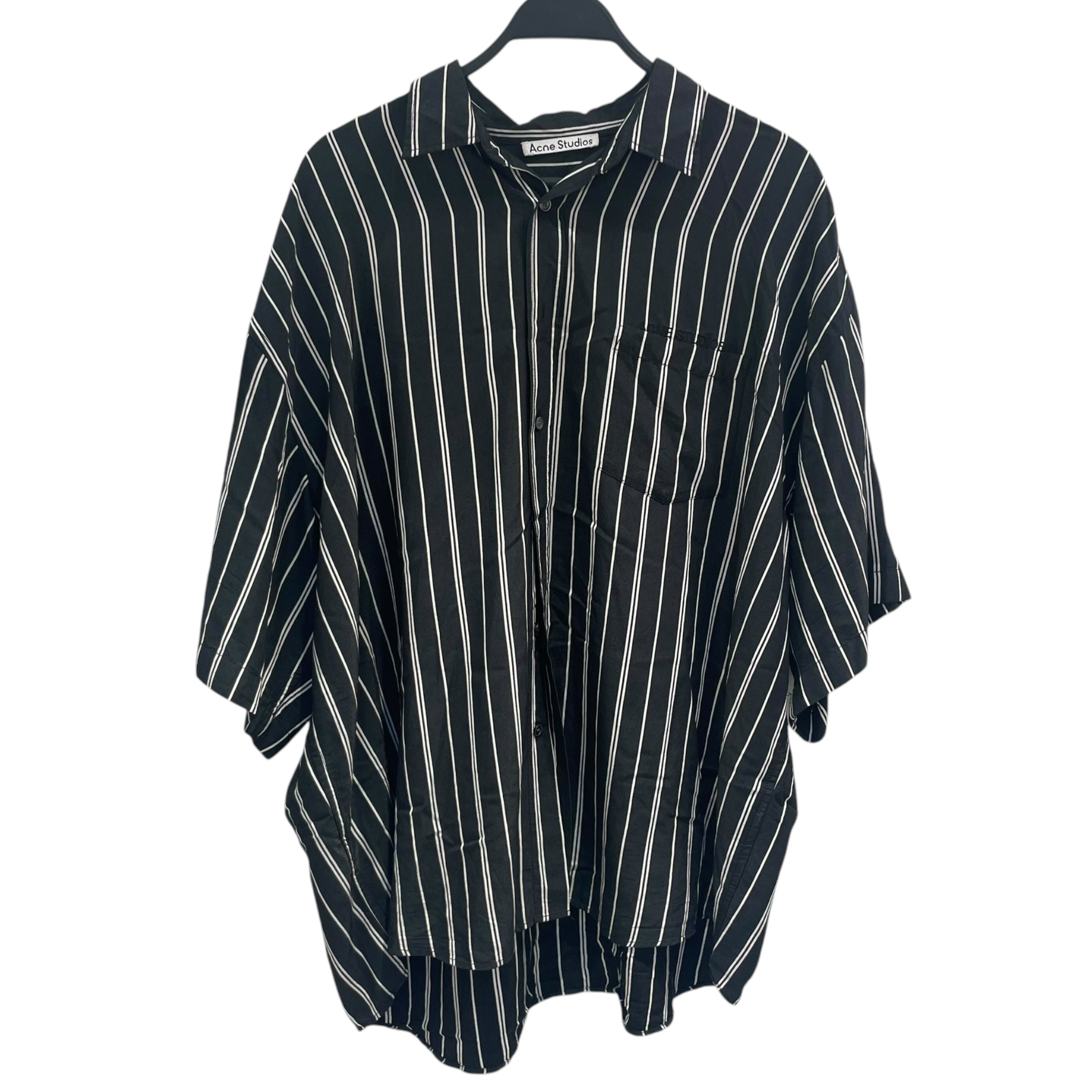 Acne Studios/Polo Shirt/XL/Cotton/BLK/Stripe/side pocket view 1