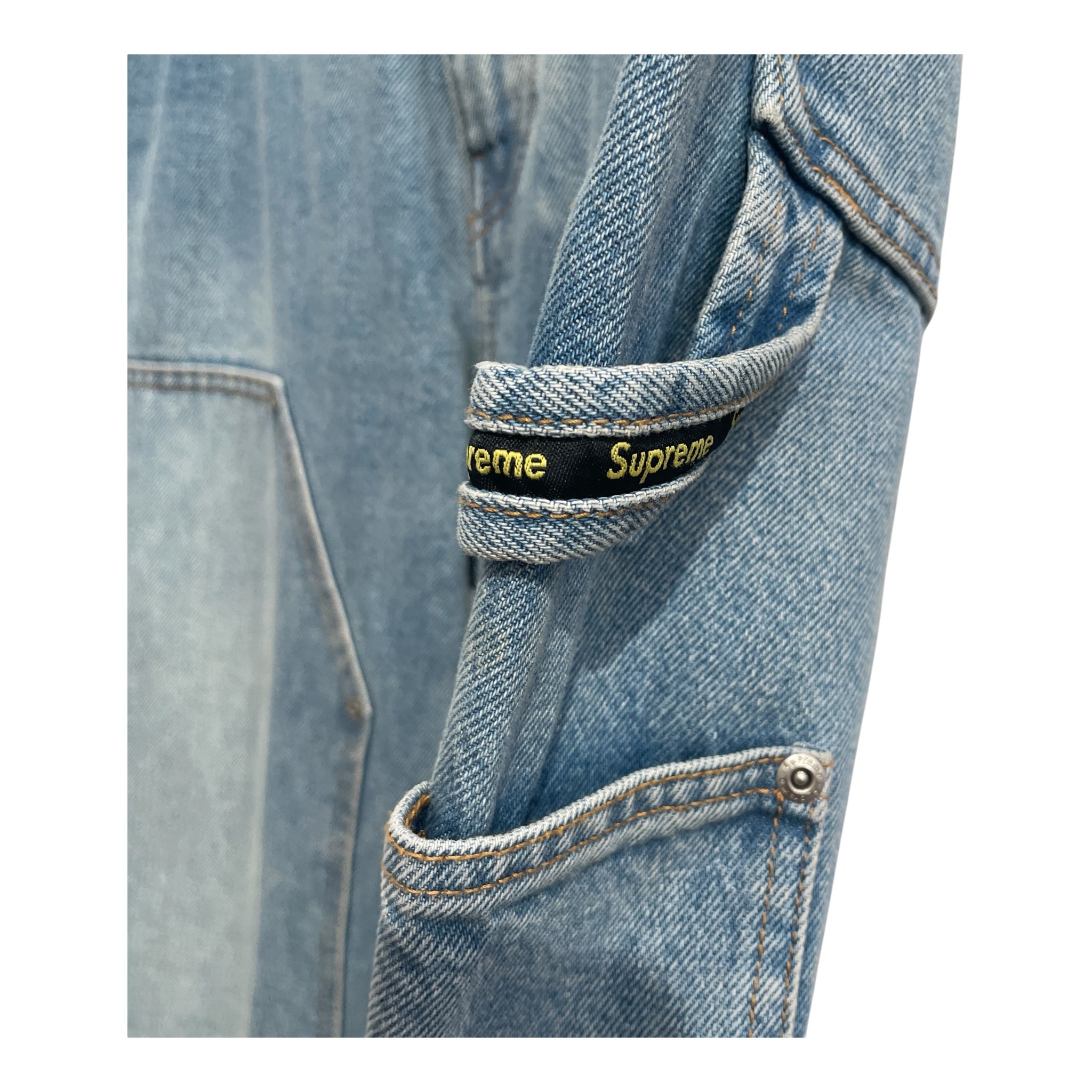 Supreme/Pants/36/Denim/BLU/CARGO POCKETS YELLOW SIDE LOGO view 5