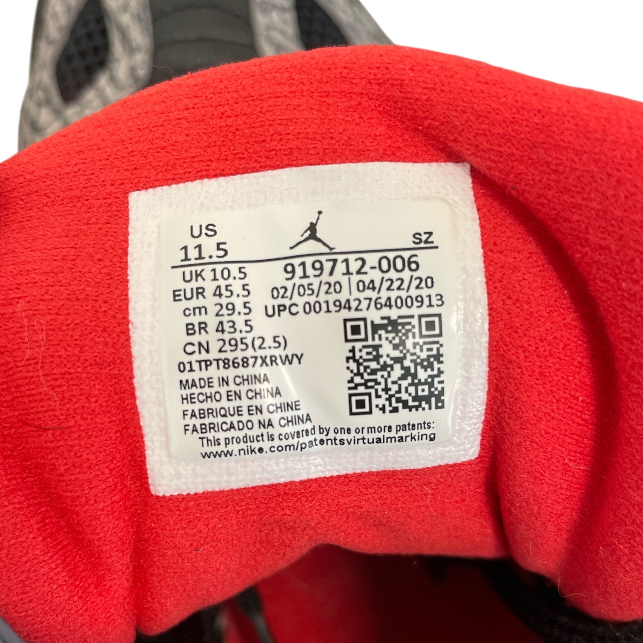 NIKE/Hi-Sneakers/US 11.5/All Over Print/GRY/11 RETRO LO BLACK CEMENT view 4