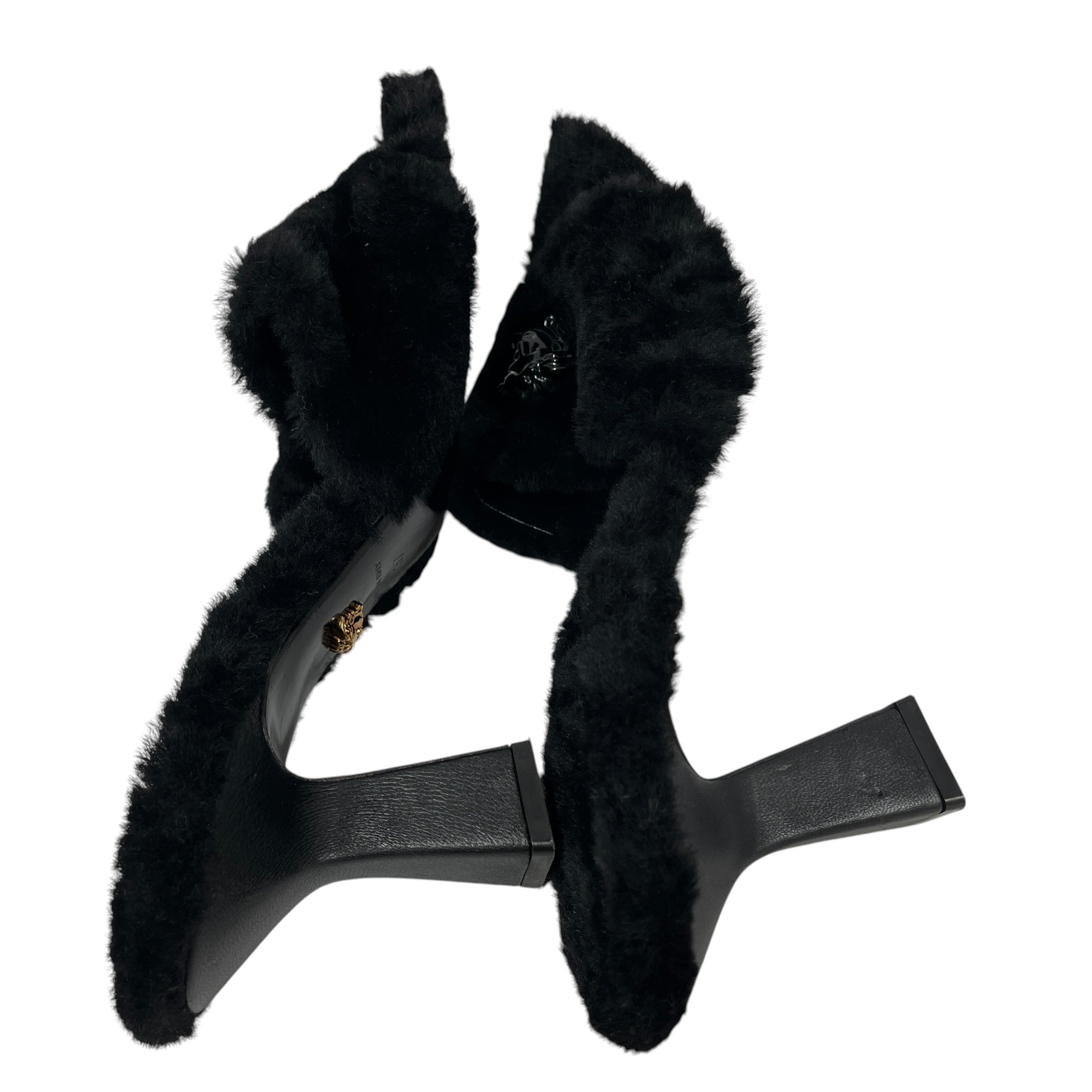 VERSACE/Heels/EU 37/Fake Fur/BLK/Slip-on/La Medusa Shearling Heel view 3