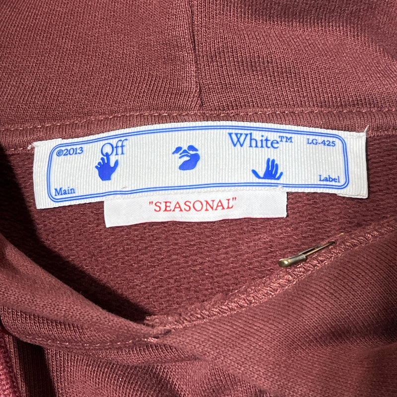 OFF-WHITE/Hoodie/XL/Cotton/RED/WHITE FRONT AOP