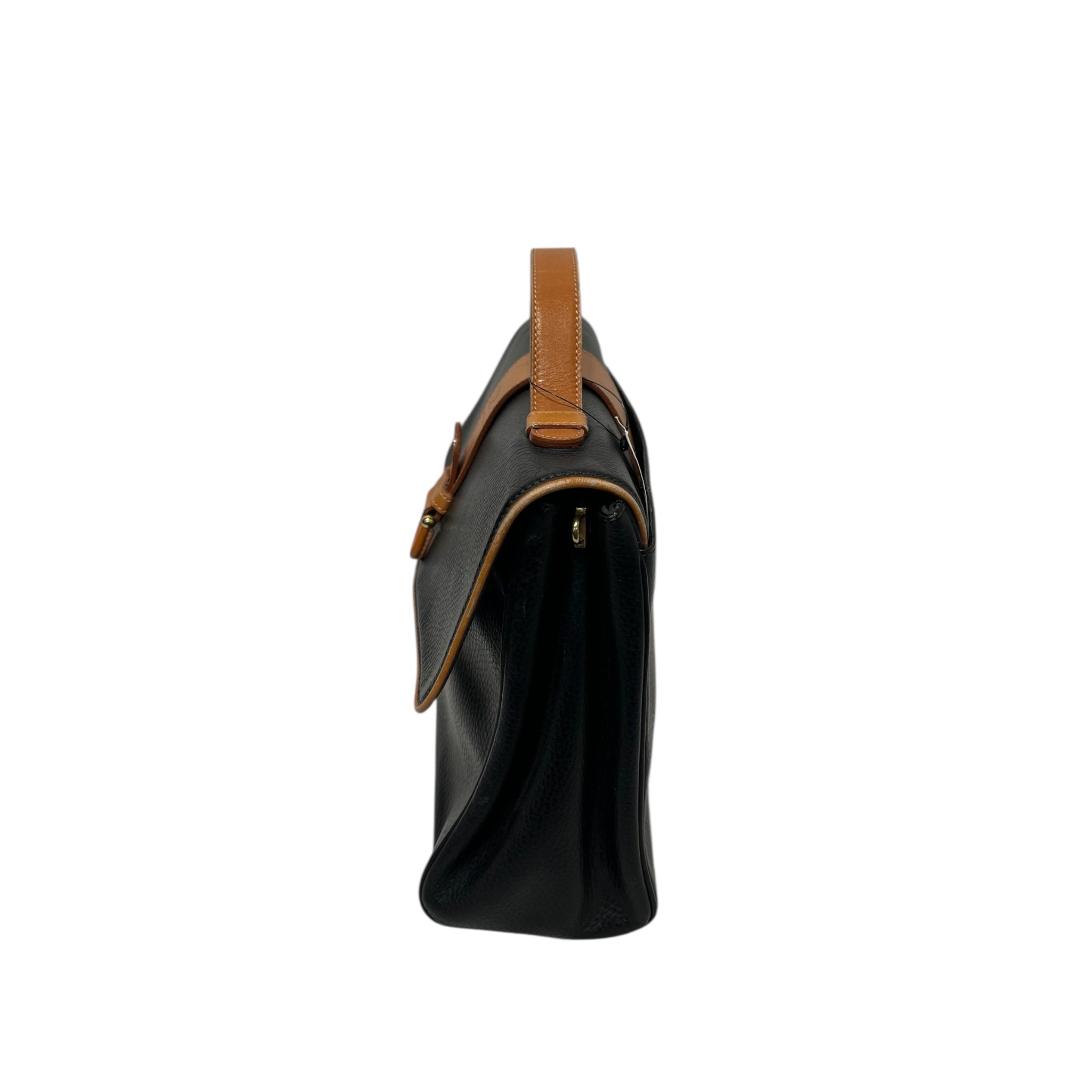 Courreges/Hand Bag/BLK/blak and brwn leather view 2
