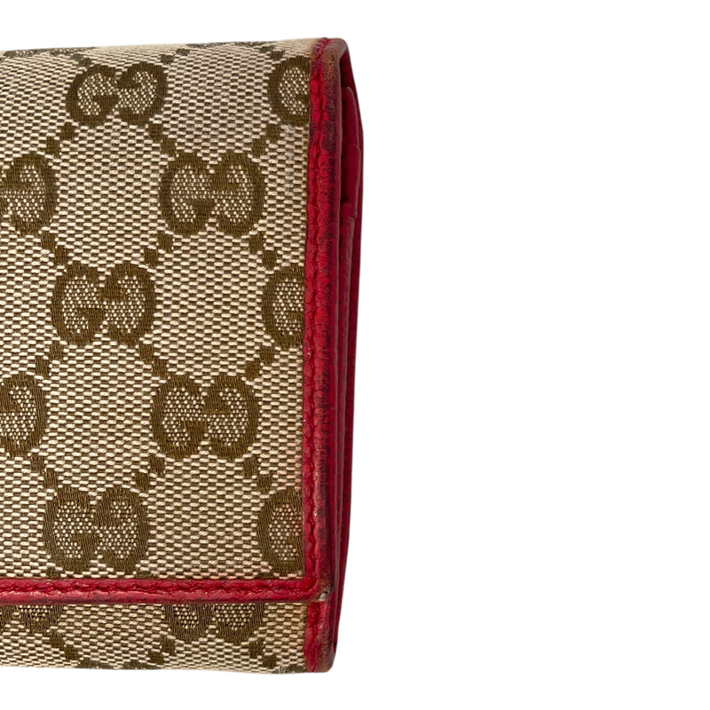 GUCCI/Wallet/Monogram/BRW/346058 0416 RED LEATHER