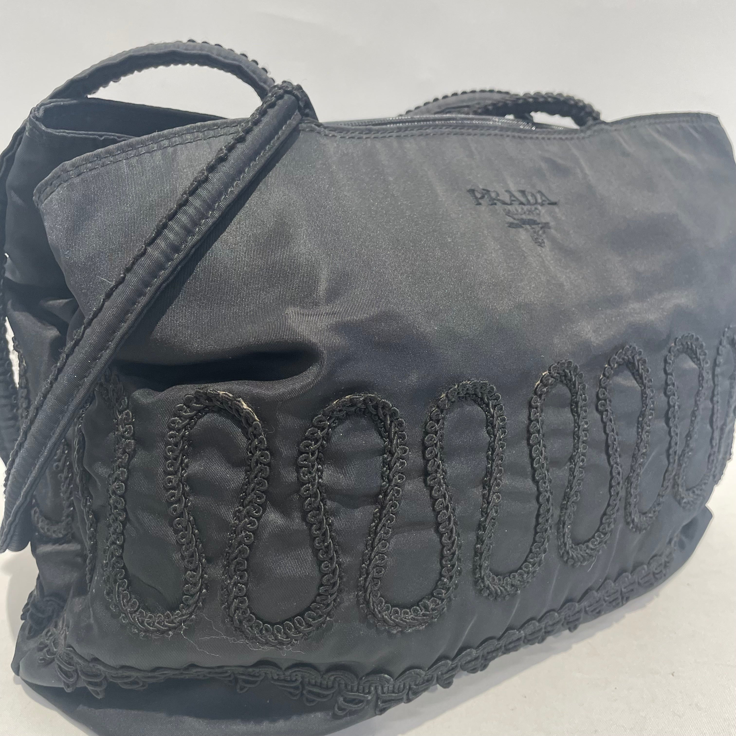 PRADA/Tote Bag/Nylon/BLK/Tessuto Embroided view 8