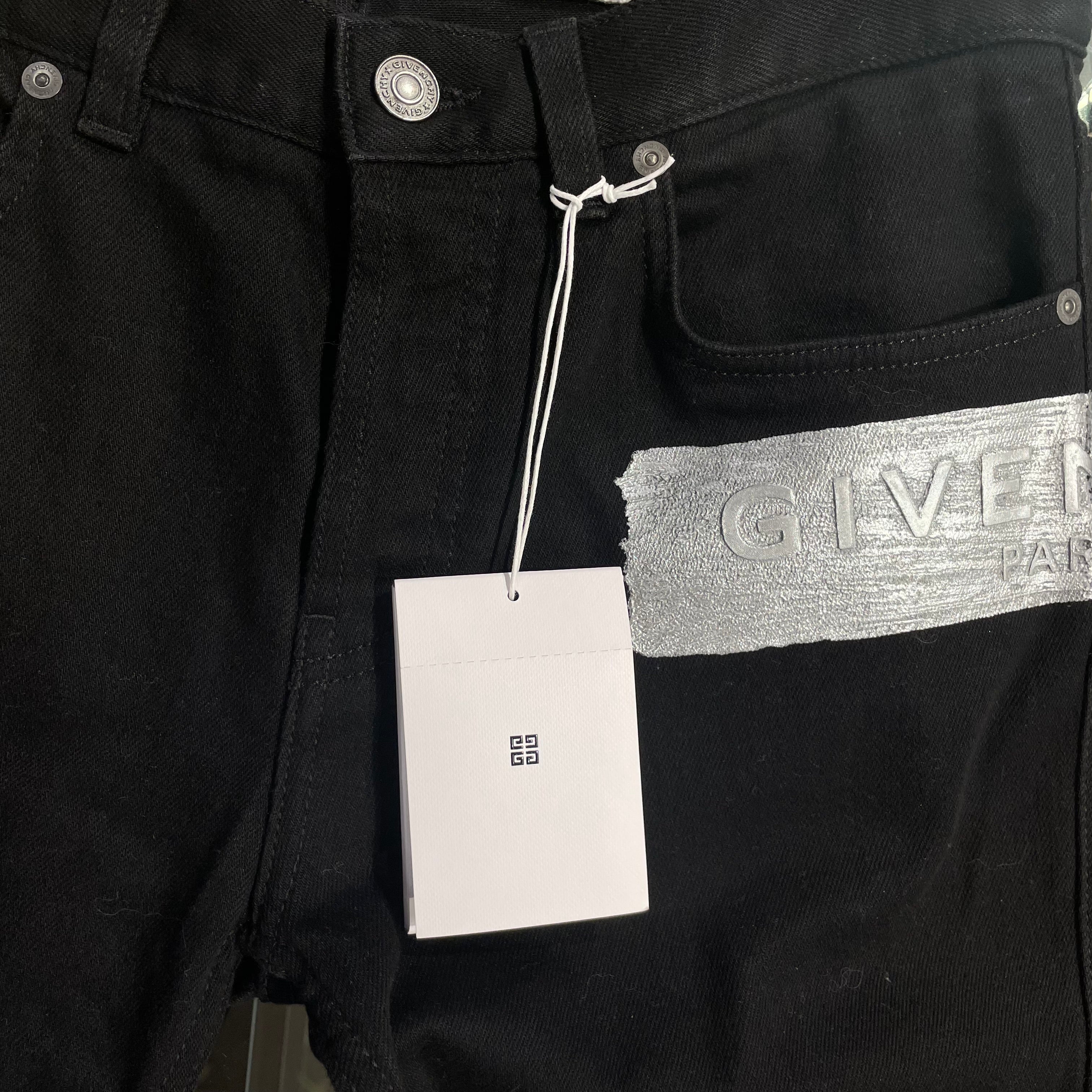 GIVENCHY/Skinny Pants/30/Denim/BLK/logo brush stroke view 8