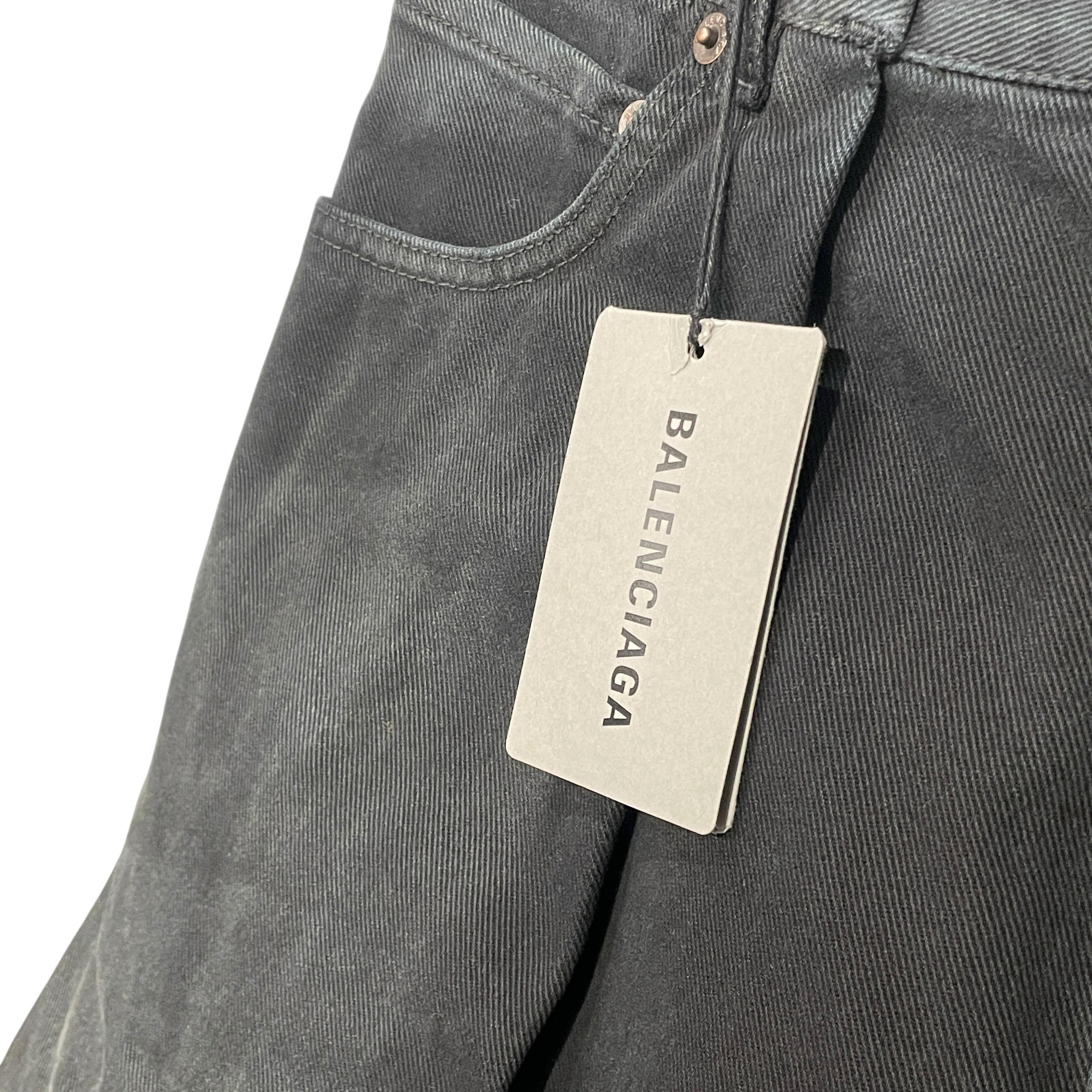 BALENCIAGA/Straight Pants/XS/Denim/BLK/DOUBLE FRONT PANEL view 2