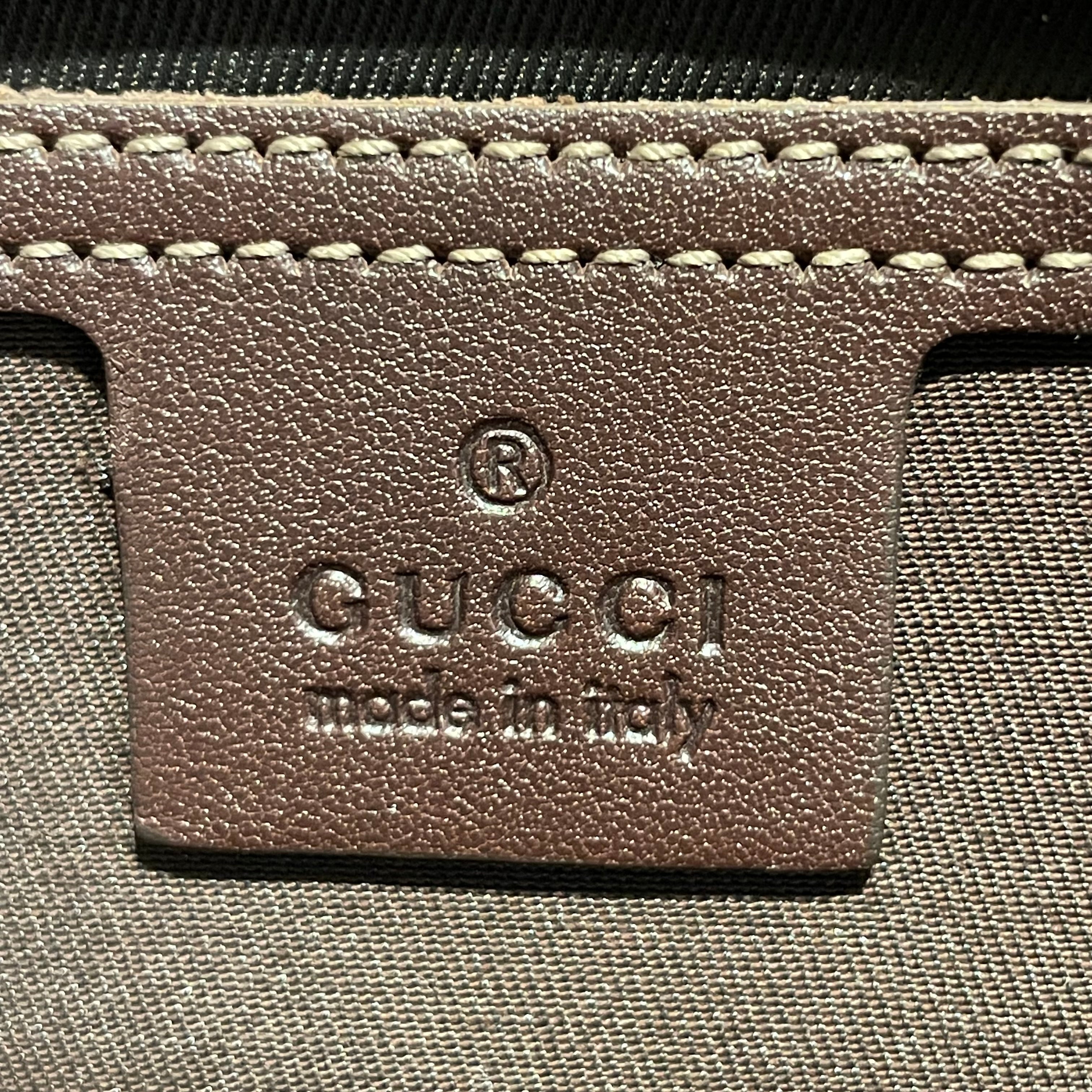 GUCCI/Cross Body Bag/Monogram/Leather/CRM/briefcase travel bag view 7