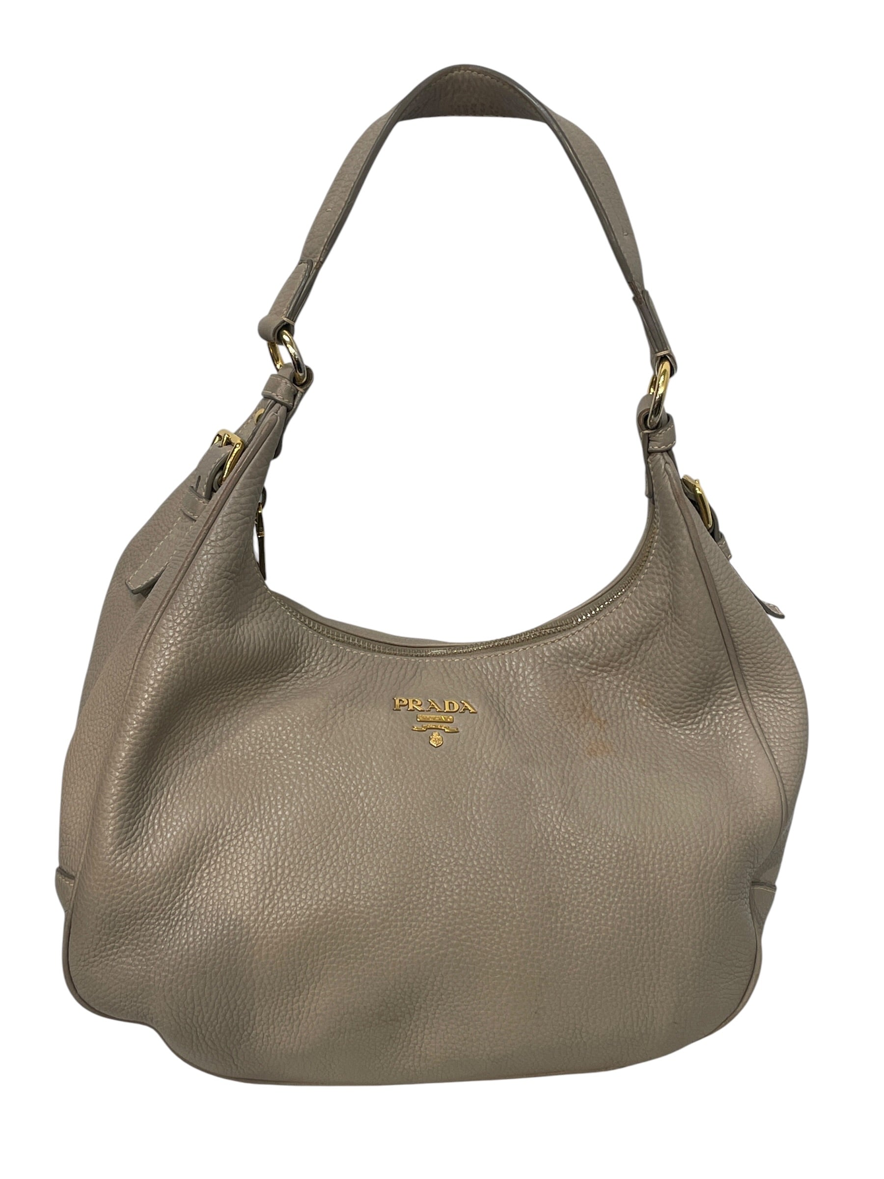 PRADA/Tote Bag/Leather/KHK/VITELLO DAINO HOBO view 1