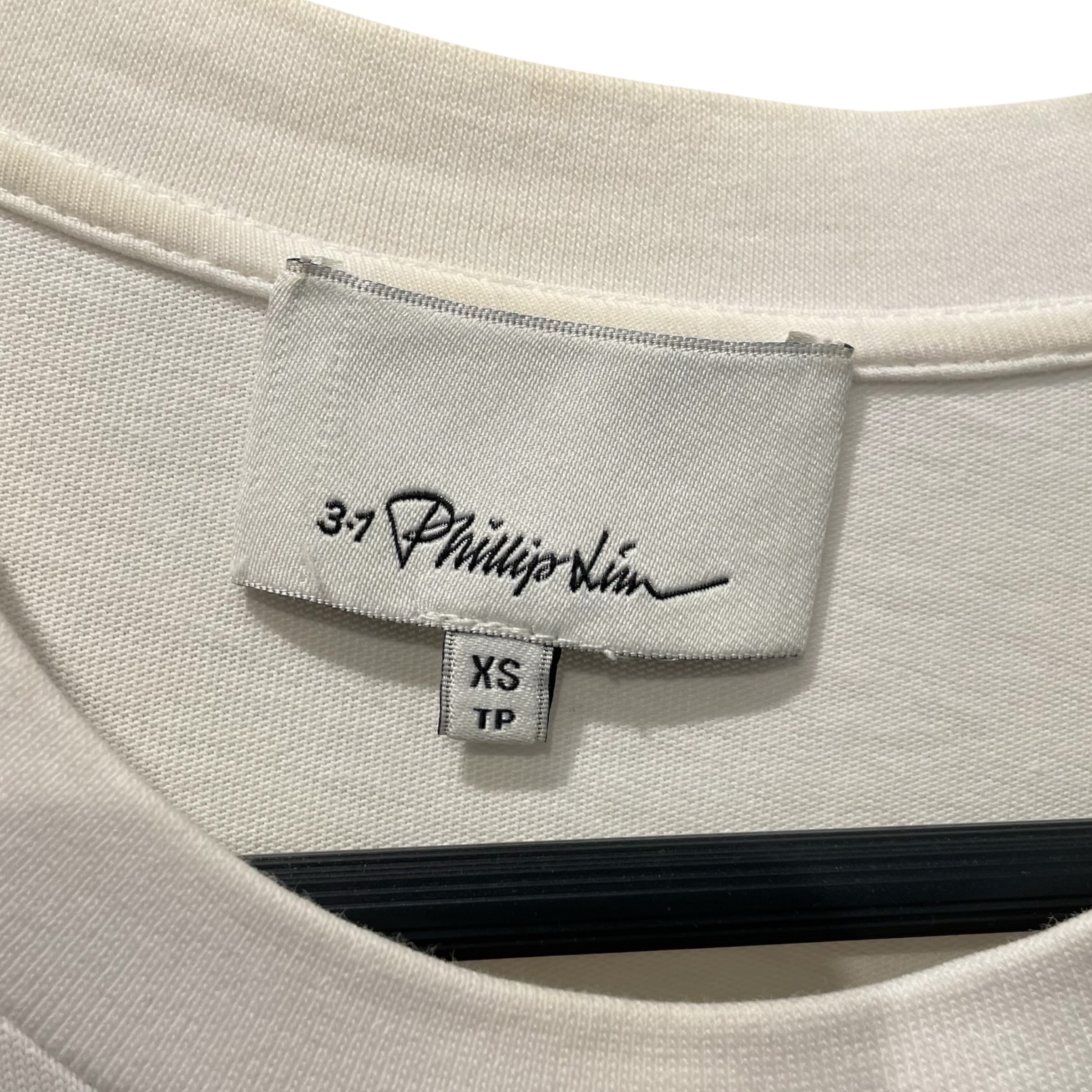 3.1 phillip lim/SS Shirt/XS/Graphic/Cotton/WHT/BLUE SILK PATCHWORK view 3