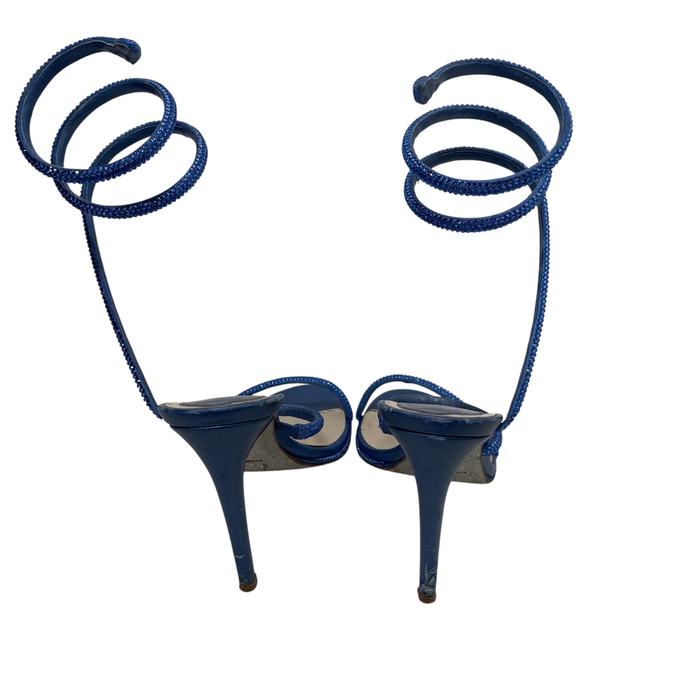 Rene Caovilla/Heels/EU 37/Glitter/BLU/Ankle Strap/loop view 4