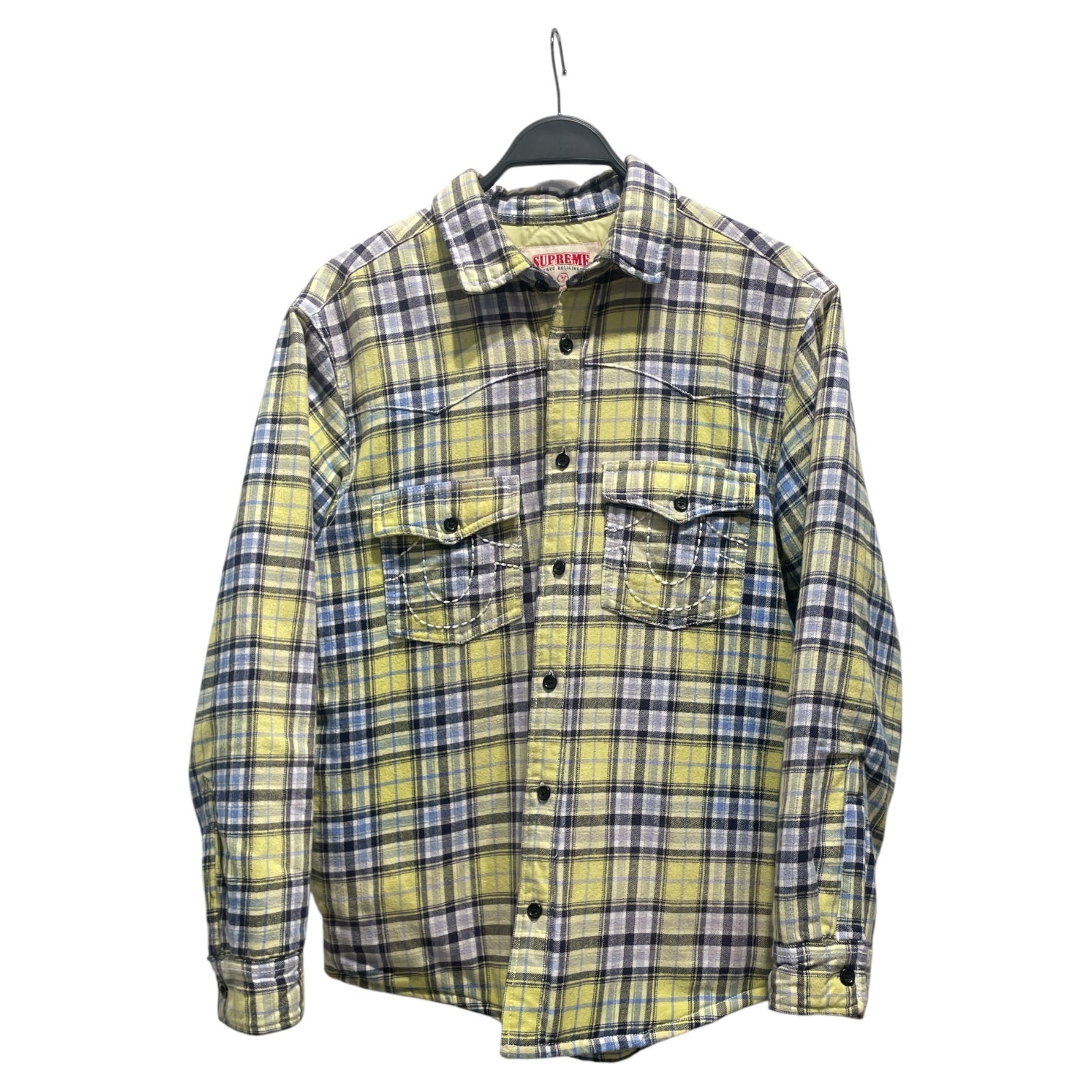 Supreme/TRUE RELIGION/Quilted Jkt/S/Cotton/YEL/Plaid/Plaid Flannel Shirt view 1