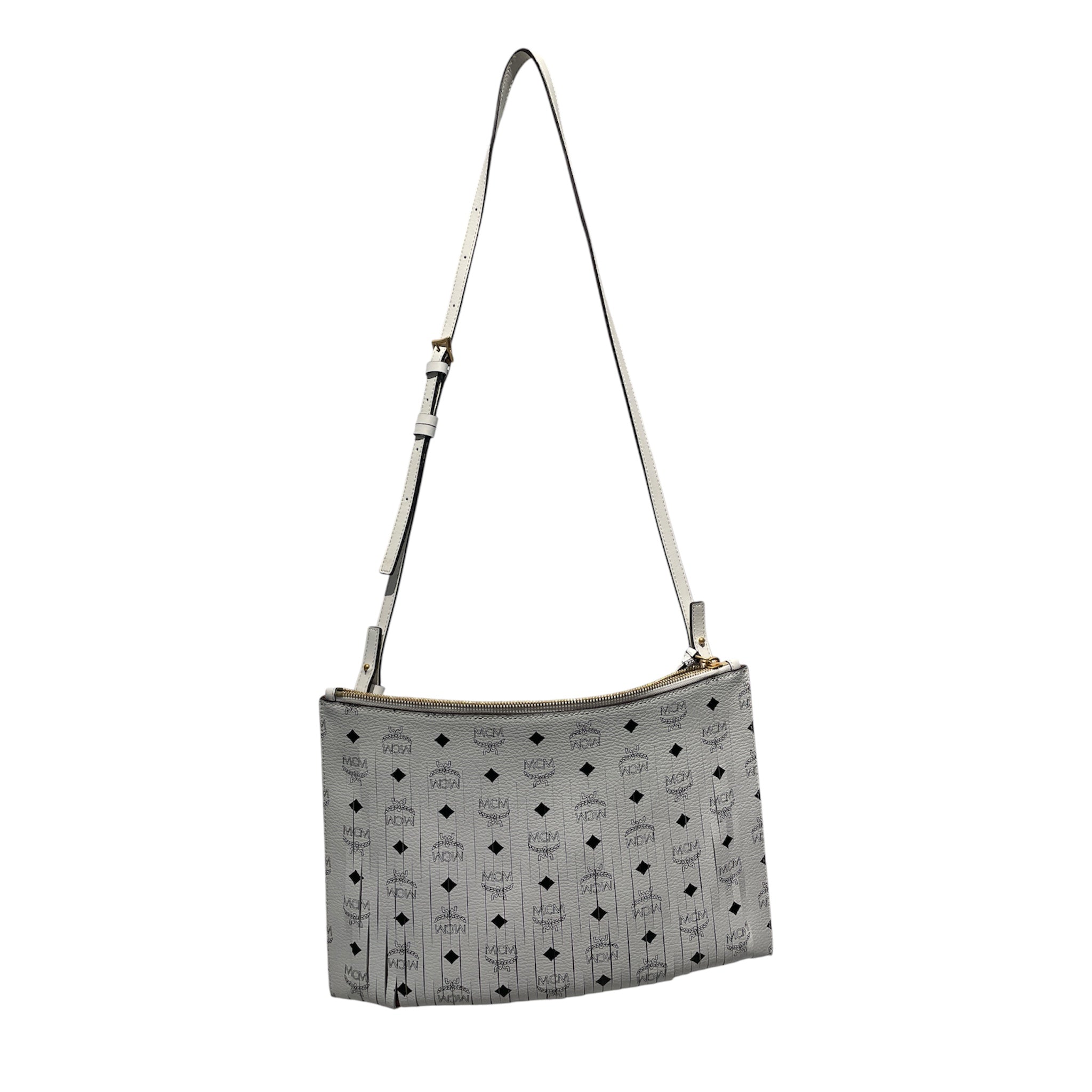 MCM/Cross Body Bag/Monogram/Leather/WHT/Aren Crossbody view 1