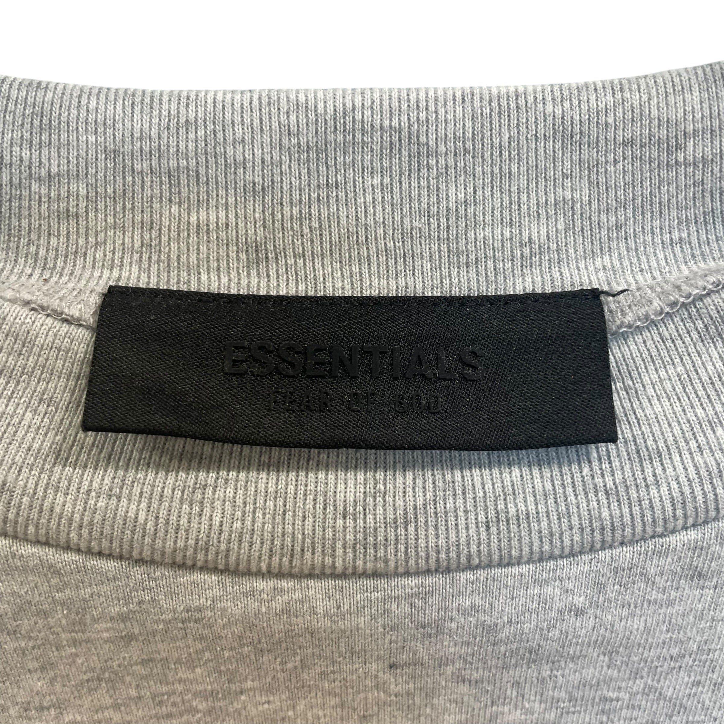 ESSENTIALS/LS T-Shirt/M/Cotton/GRY/silcone logo view 3