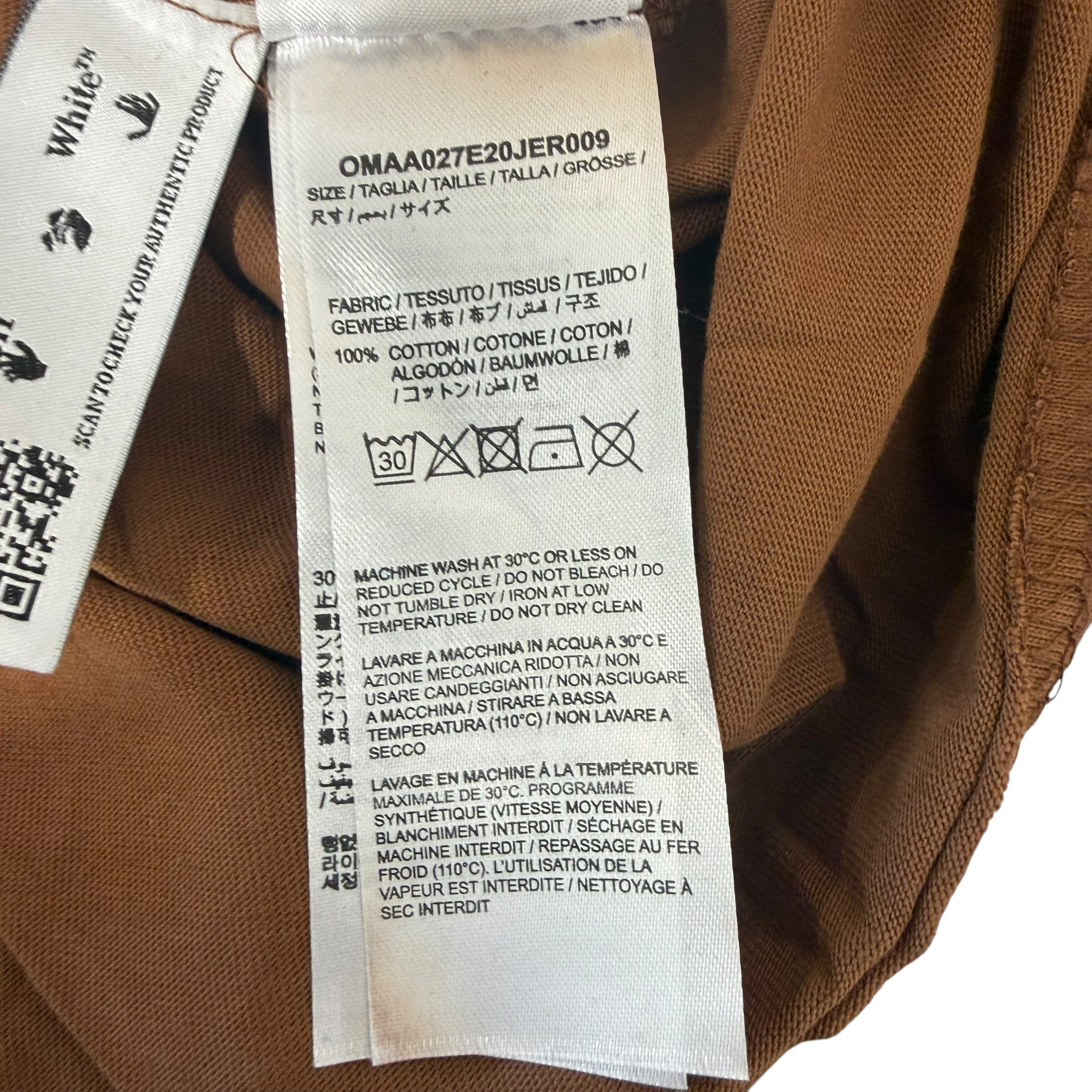 OFF-WHITE/T-Shirt/S/Cotton/BRW/Off White Logo T shirt view 5