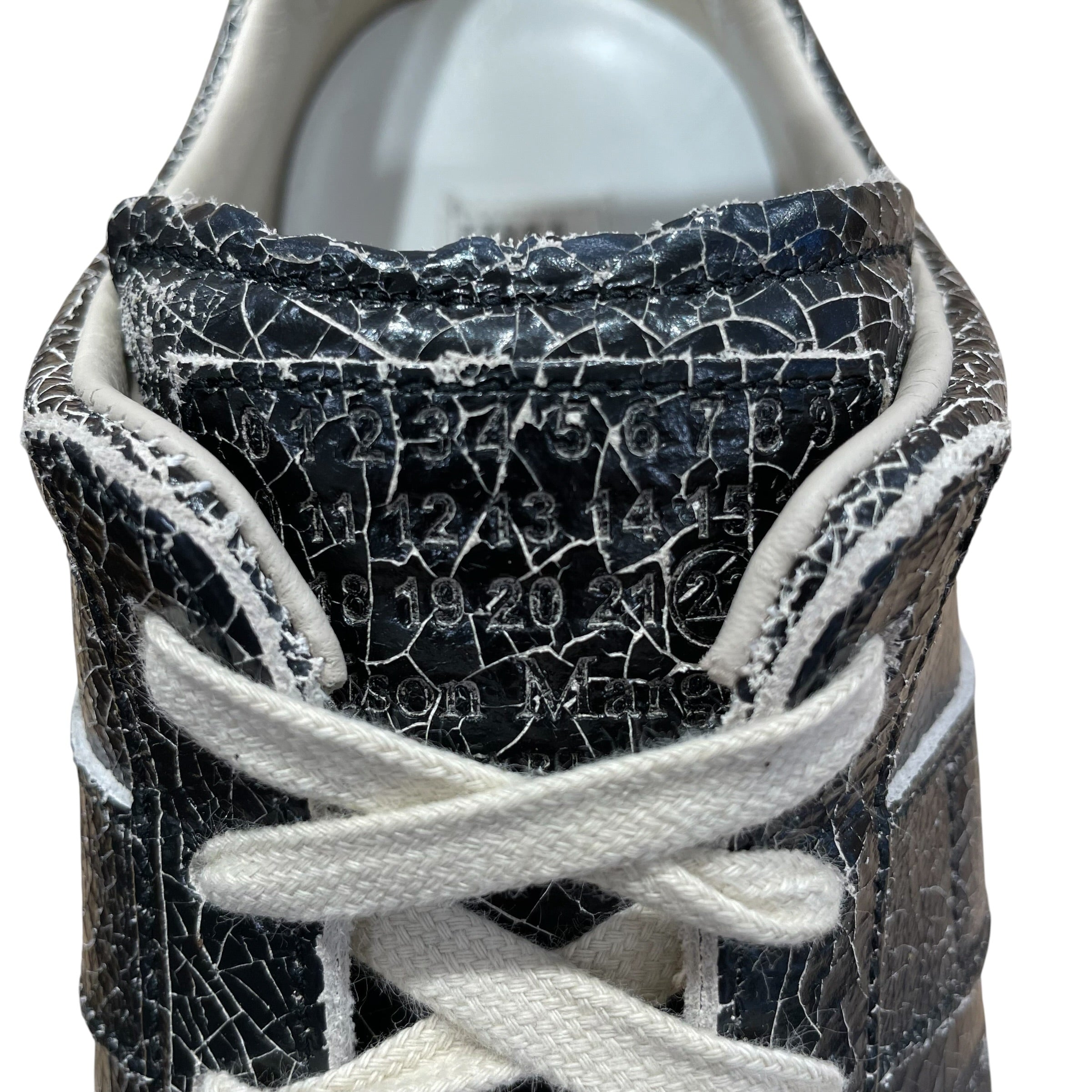 Maison Margiela/Low-Sneakers/EU 41/All Over Print/Leather/BLK/REPLICA CRACKED LEATHER view 4